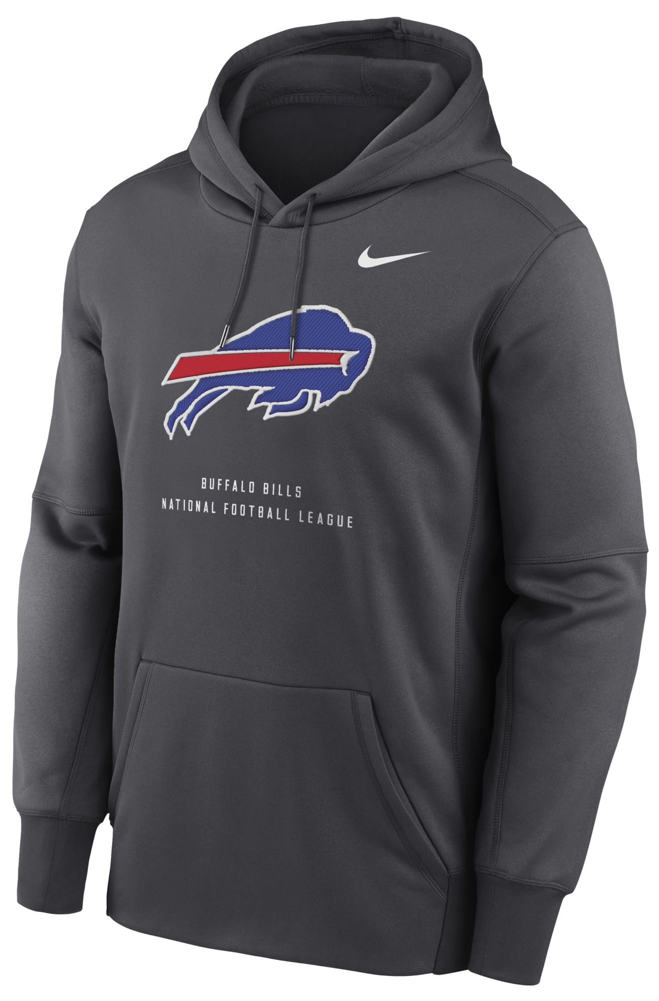 Nike Men's Buffalo Bills Anthracite Therma Fleece Hoodie