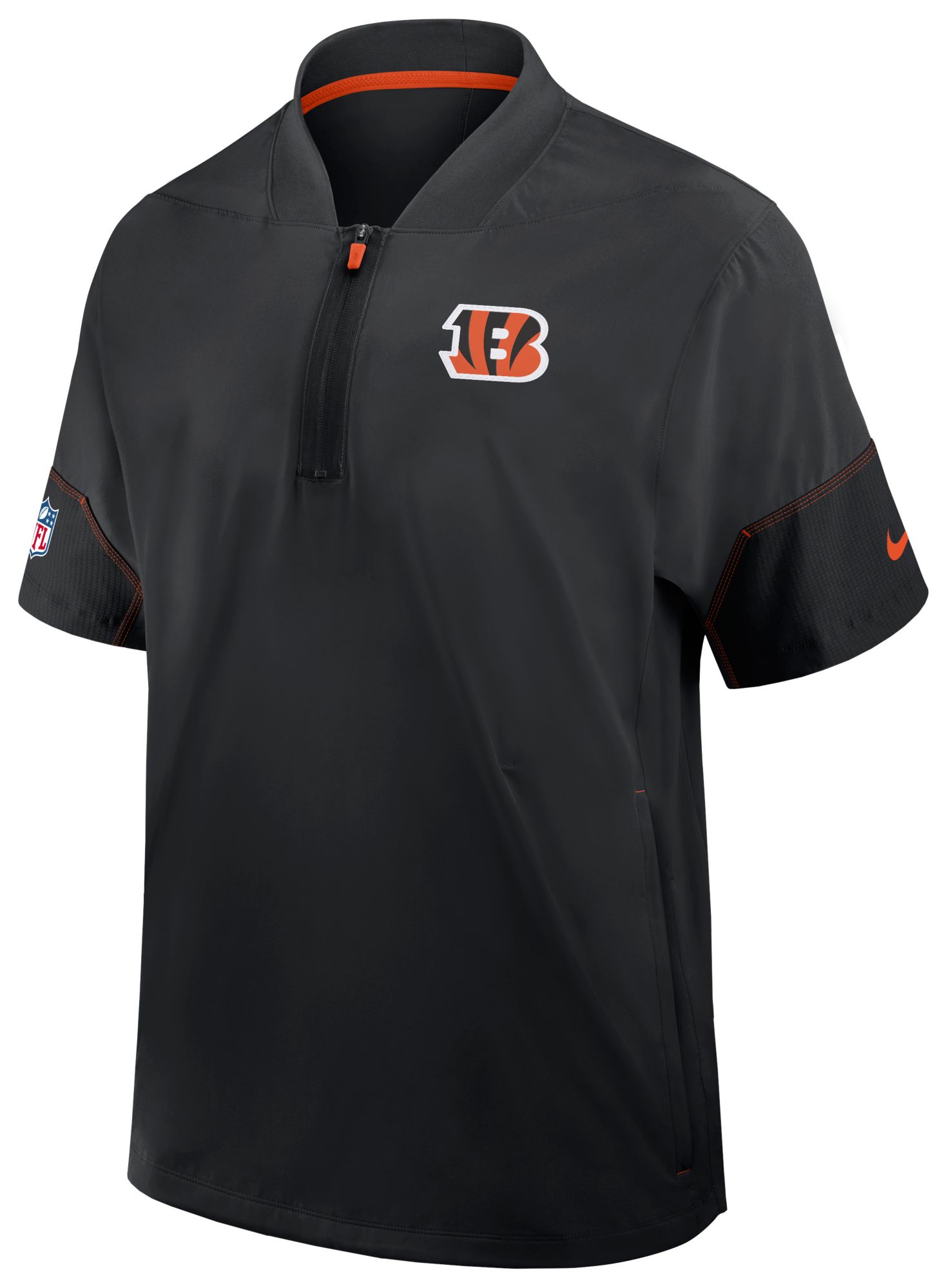 Nike Men's Cincinnati Bengals Black Sideline Short Sleeve Coach's Jacket