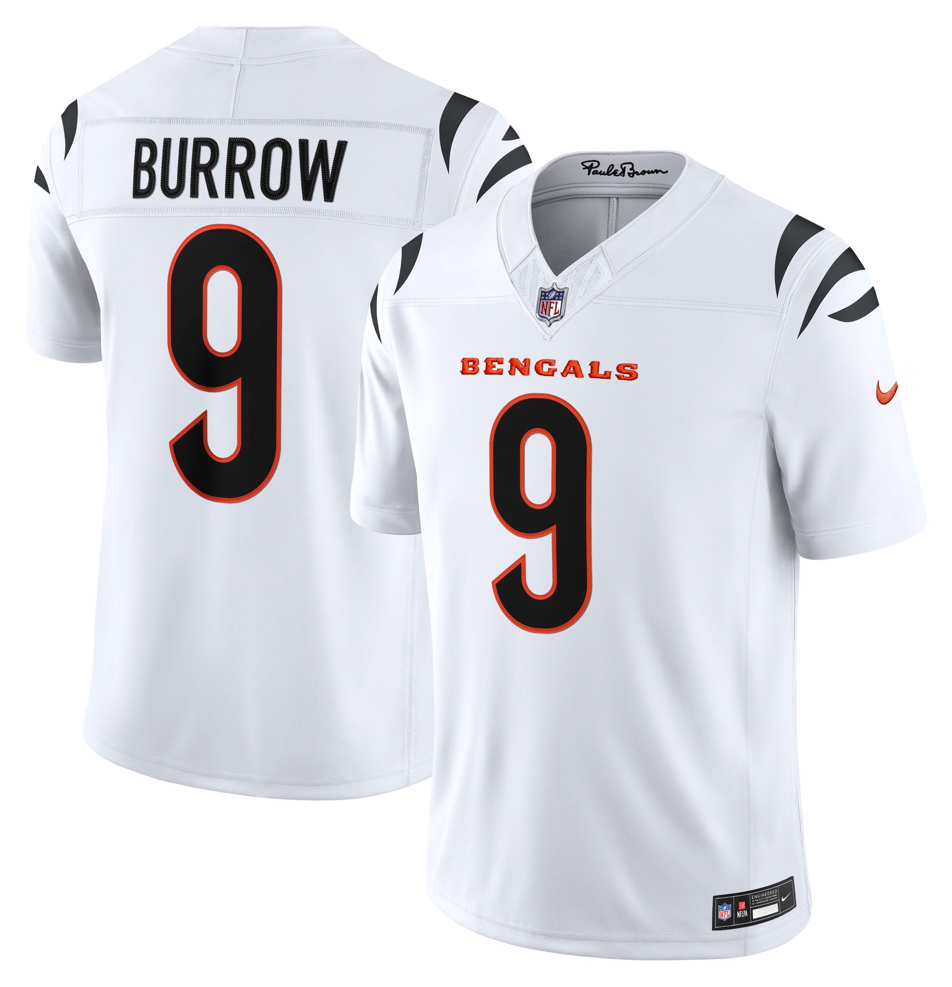 Nike Men's Cincinnati Bengals Joe Burrow #9 White Road Limited Jersey