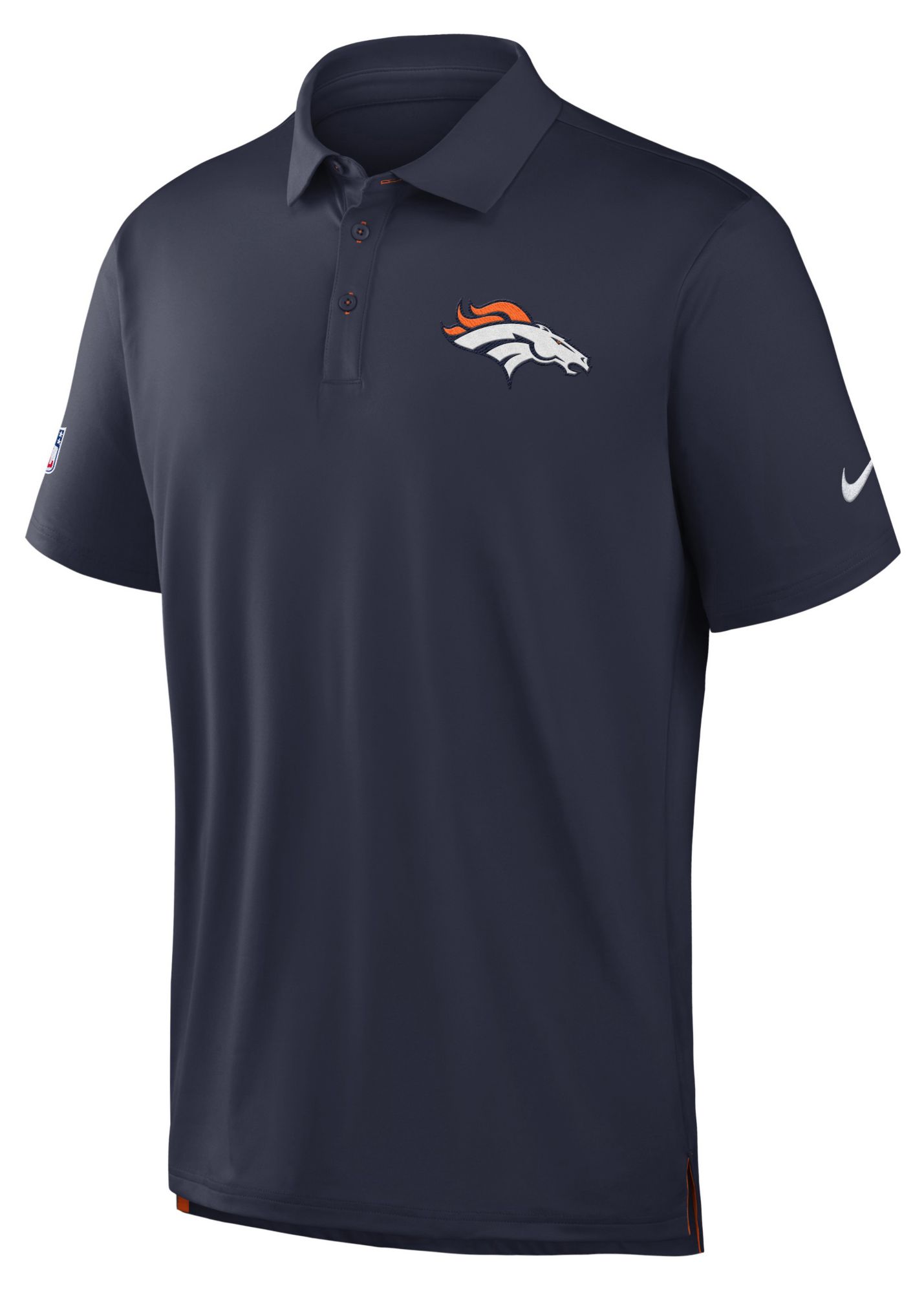 Nike Men's Denver Broncos Navy Polo Sideline Tour Shirt
