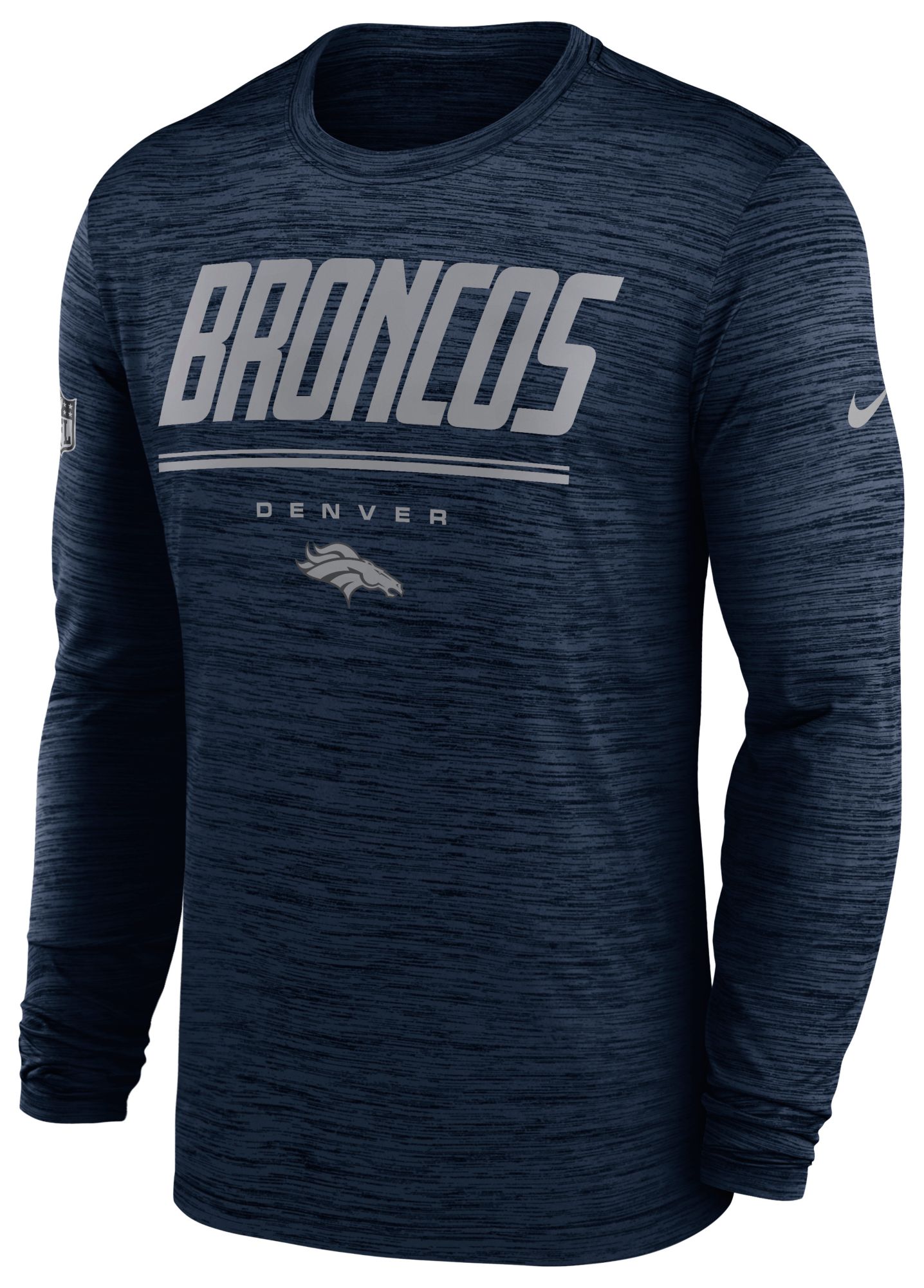 Nike Men's Denver Broncos Navy Velocity Long Sleeve Shirt