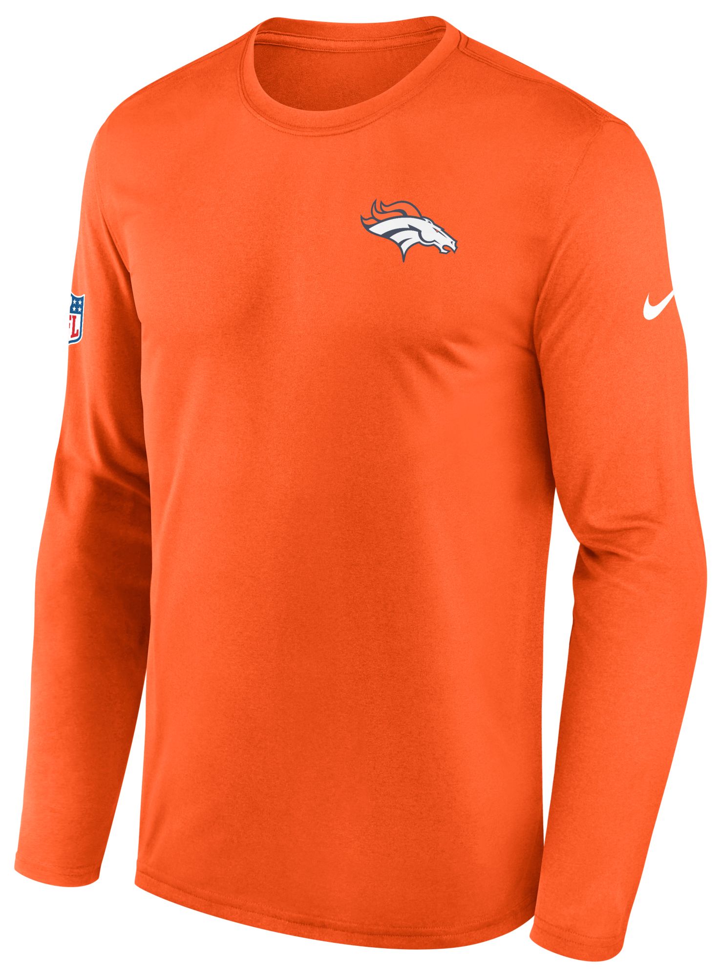 Nike Men's Denver Broncos Orange Small Logo Legend Long Sleeve Shirt