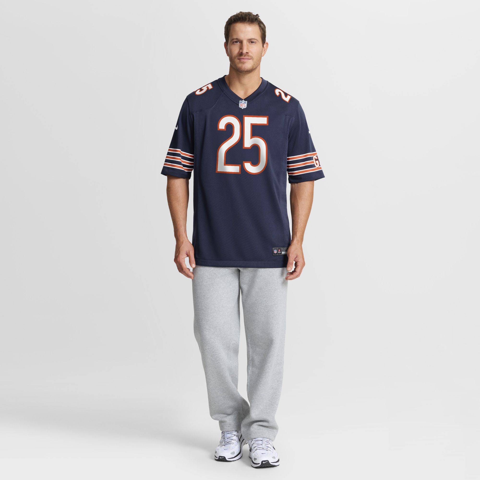 Nike Men's Chicago Bears Kyle Monangai #25 Navy Home Game Jersey
