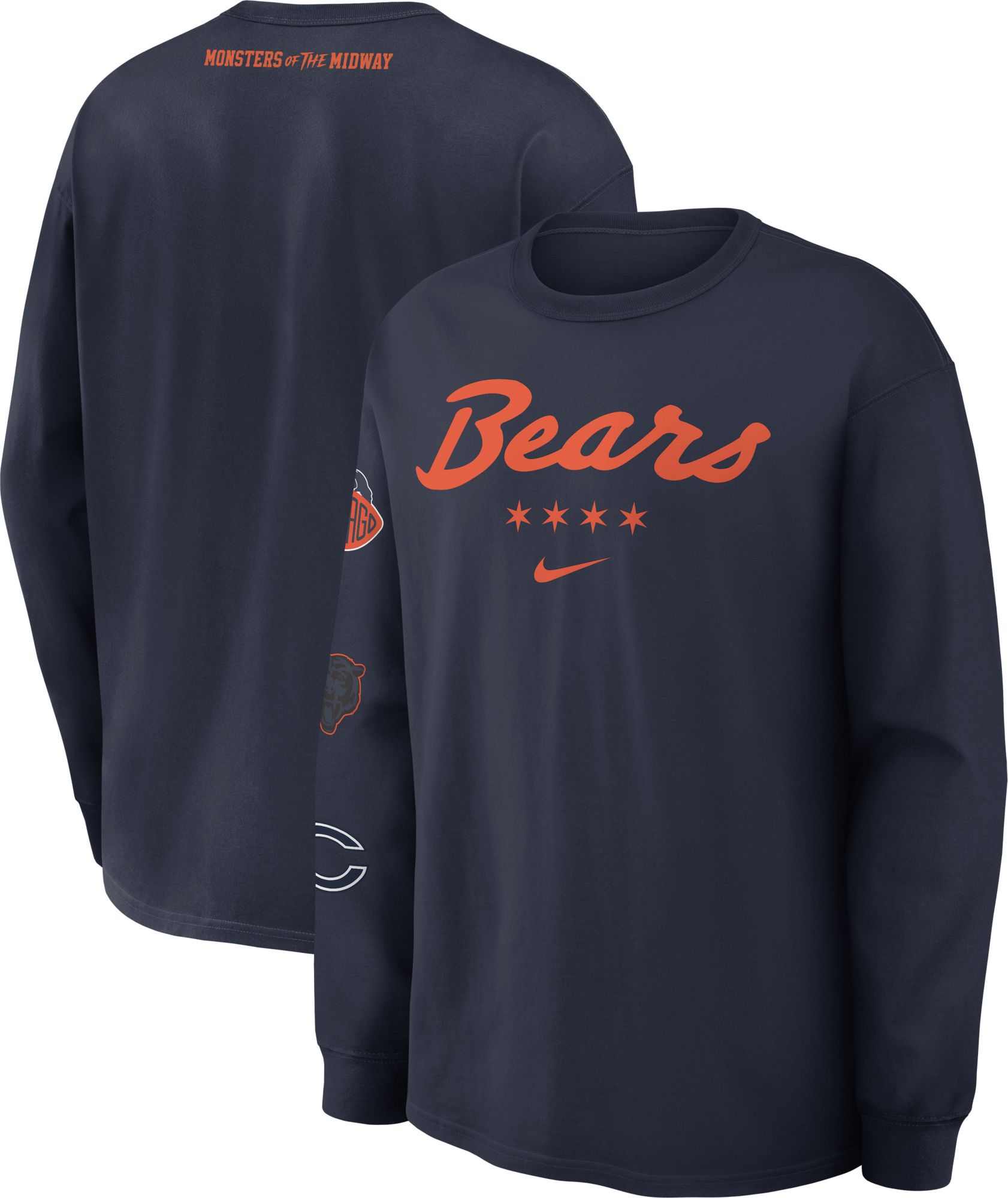 Nike Men's Chicago Bears NFL Rivalries Max90 Long Sleeve Shirt