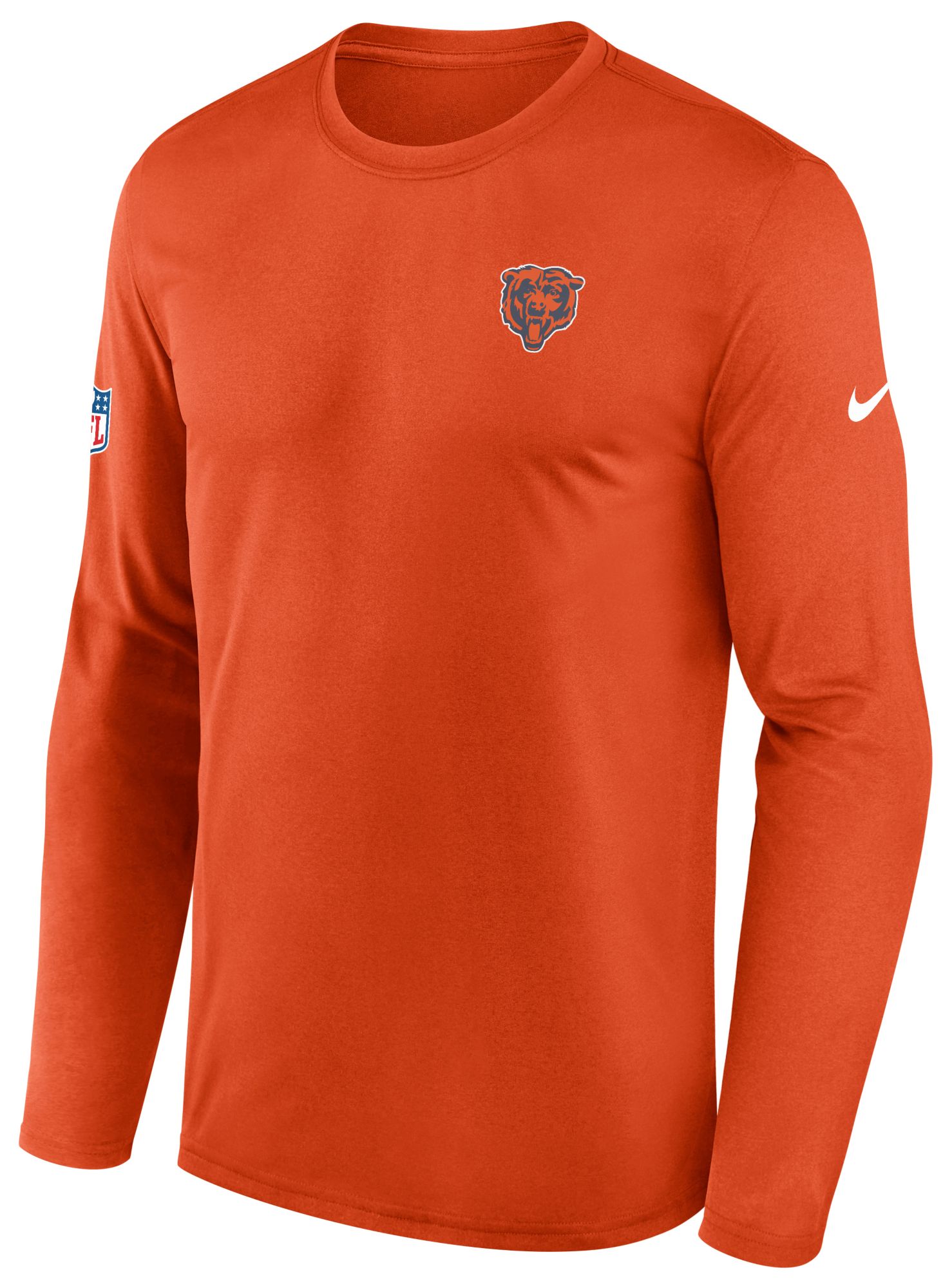 Nike Men's Chicago Bears Orange Small Logo Legend Long Sleeve Shirt