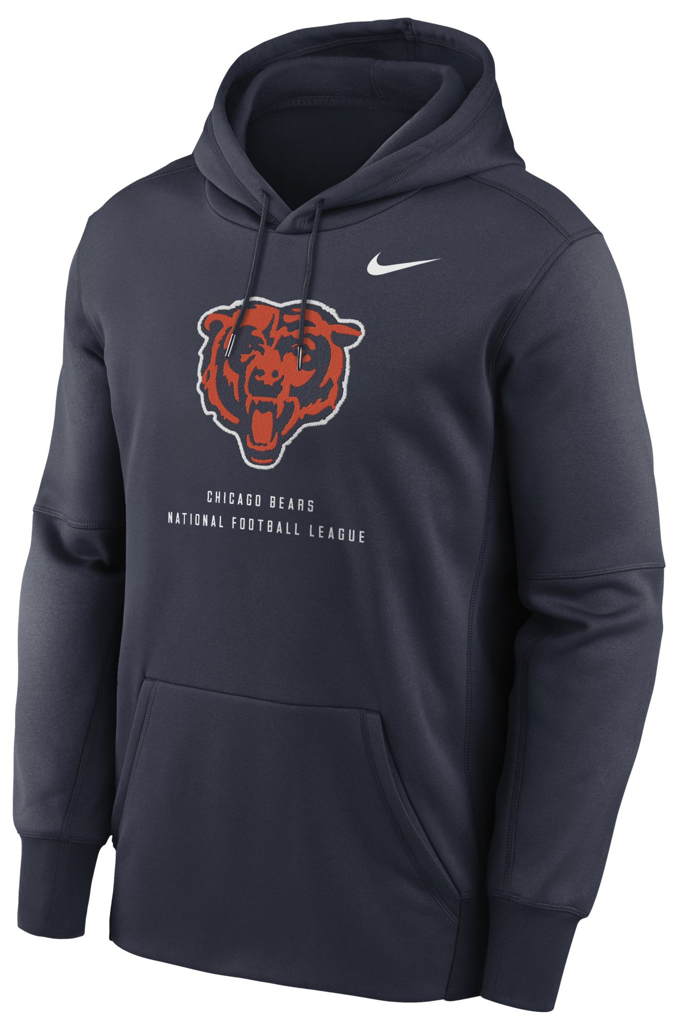 Nike Men's Chicago Bears Marine Therma Fleece Hoodie