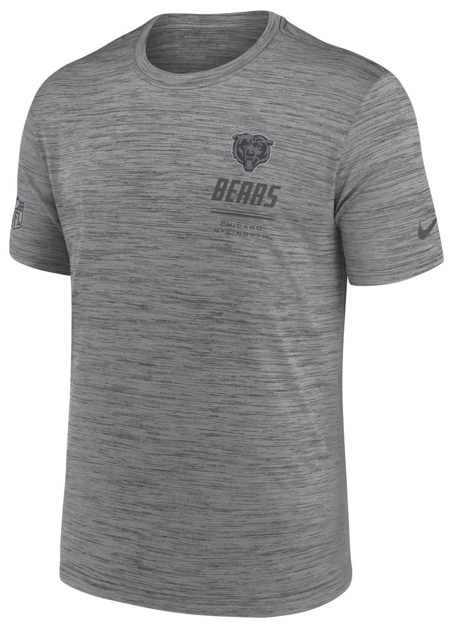 Nike Men's Chicago Bears Dark Grey Heather Sideline Legend Velocity T-Shirt