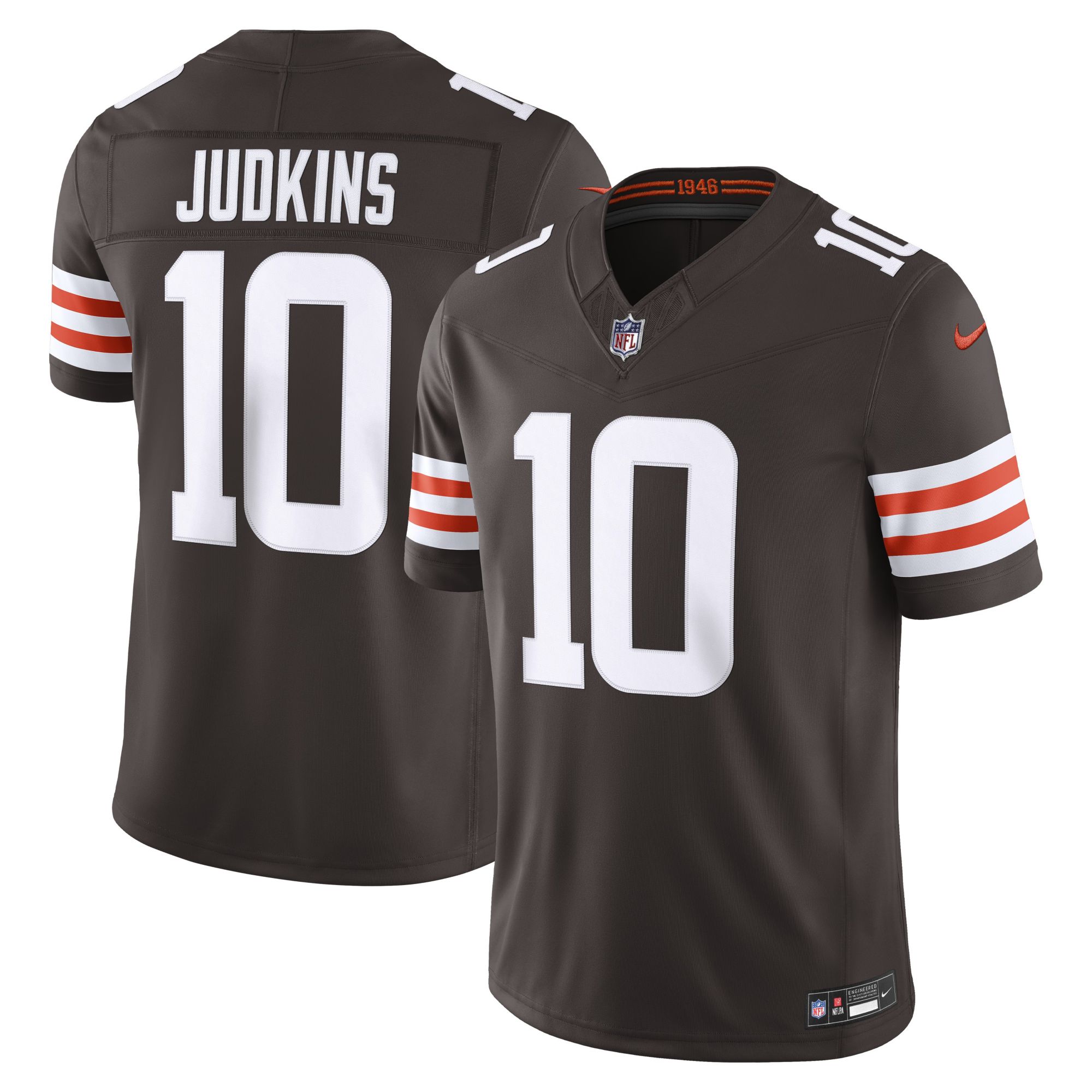 Nike Men's Cleveland Browns Quinshon Judkins #10 Seal Brown Home Limited Jersey