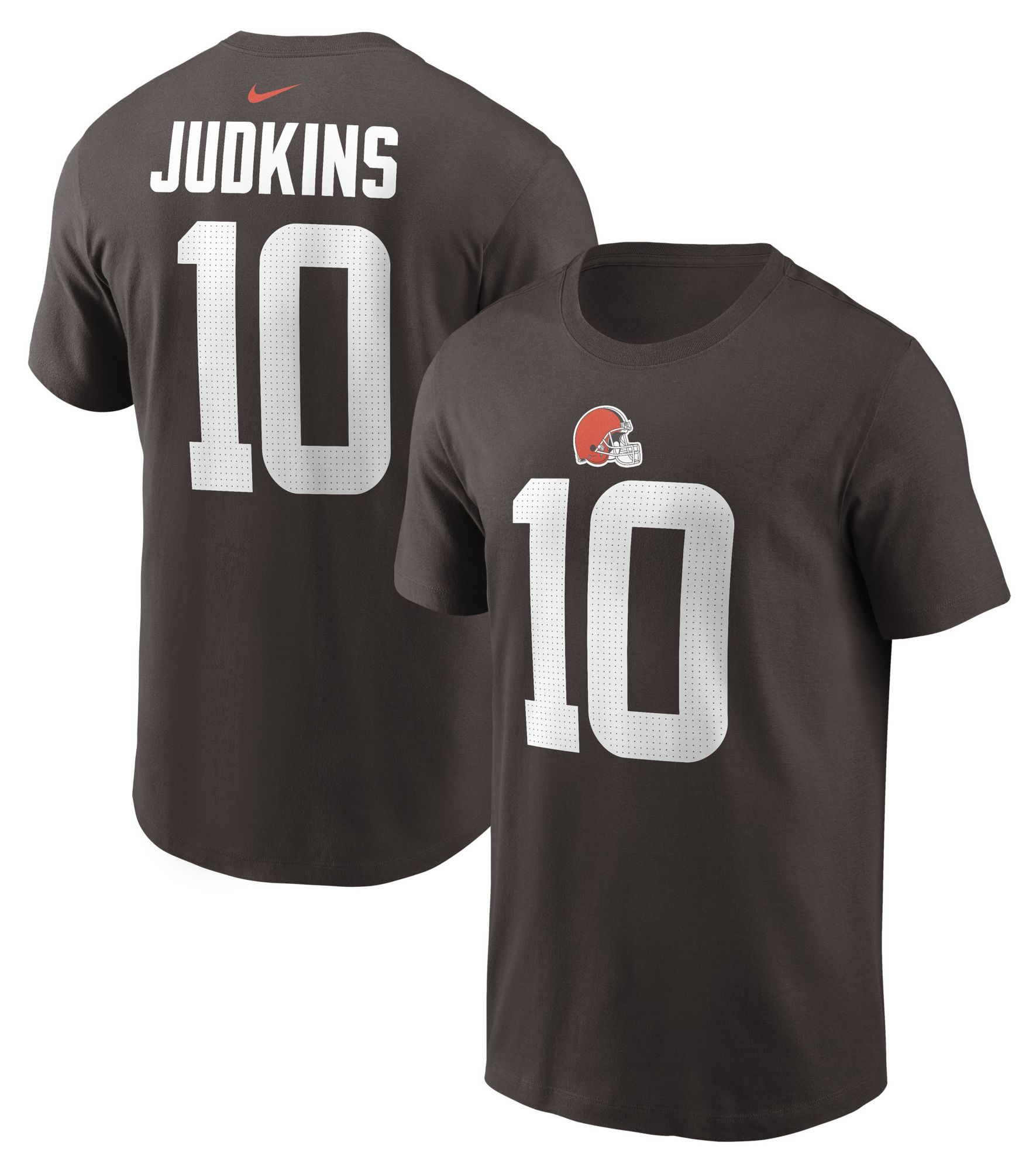 Nike Men's Cleveland Browns Brown Quinshon Judkins #10 T-Shirt
