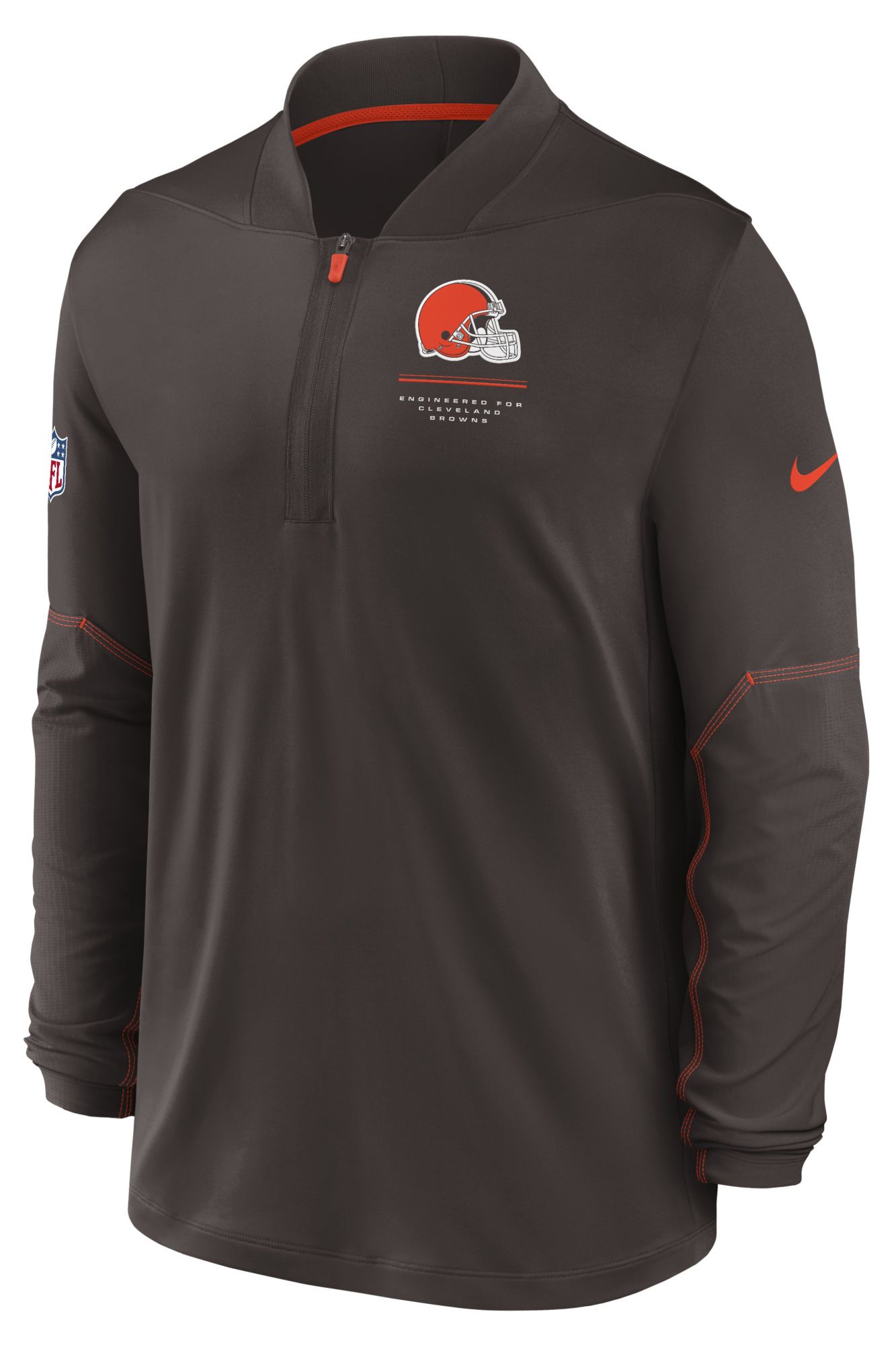 Nike Men's Cleveland Browns Brown Midweight 1/2 Zip
