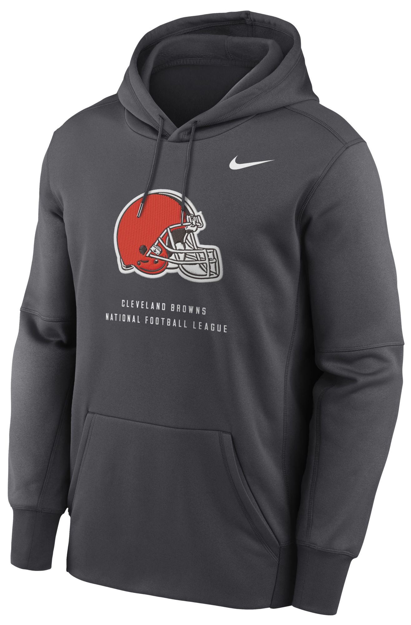 Nike Men's Cleveland Browns Anthracite Therma Fleece Hoodie