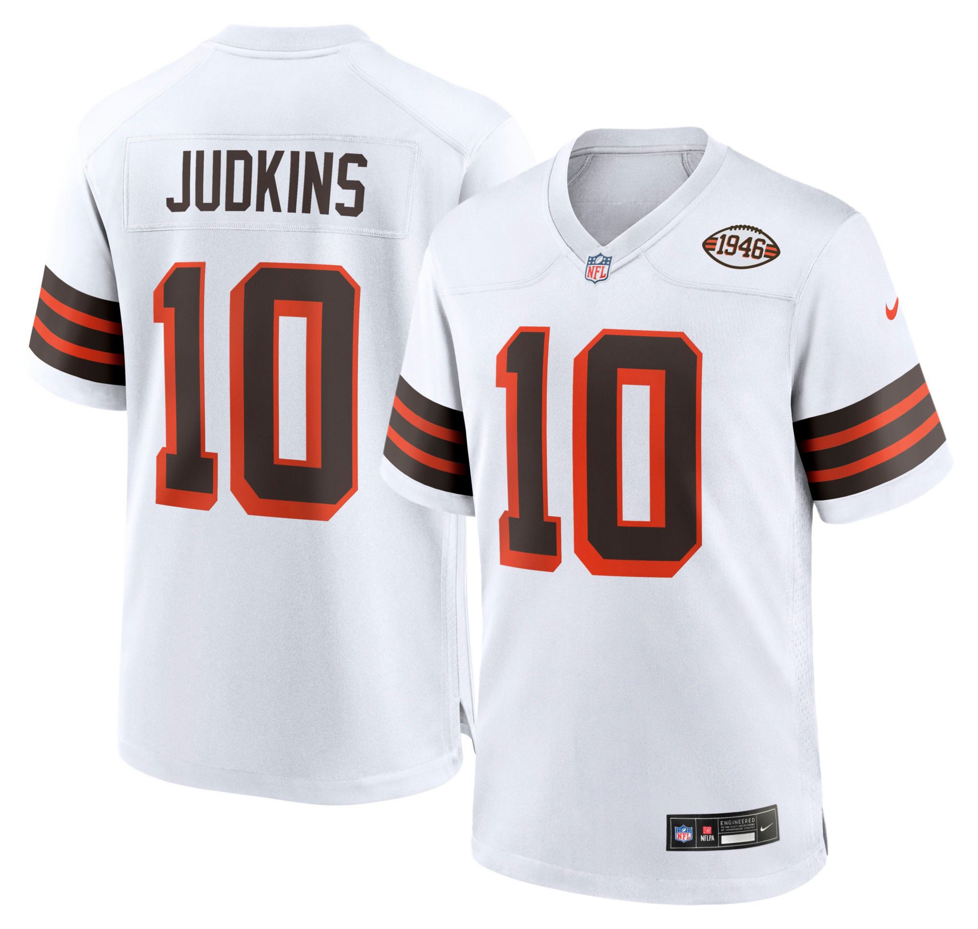 Nike Men's Cleveland Browns Quinshon Judkins #10 White Alternate Game Jersey
