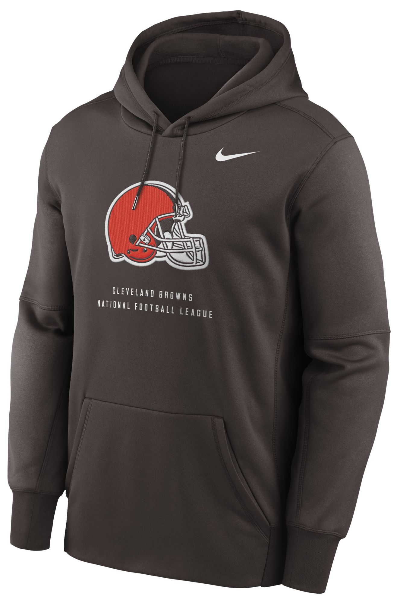 Nike Men's Cleveland Browns Seal Brown Therma Fleece Hoodie