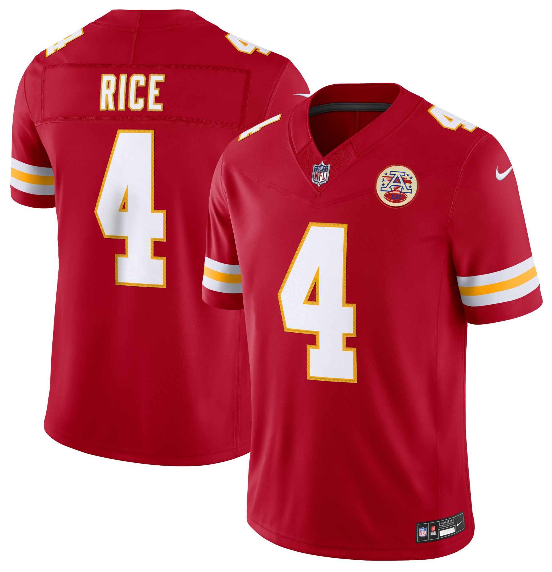 Nike Men's Kansas City Chiefs Rashee Rice #4 Red Home Limited Jersey