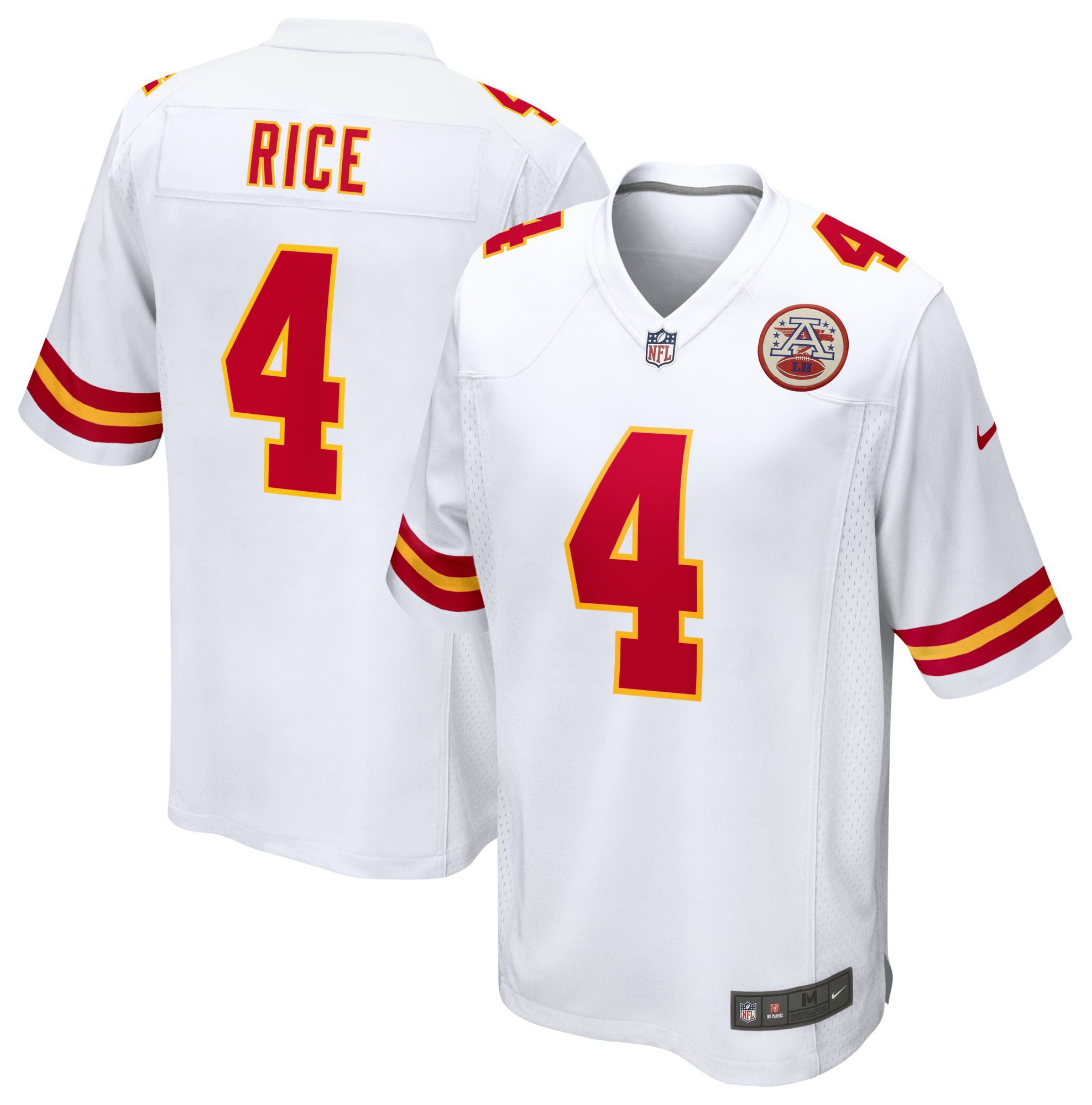 Nike Men's Kansas City Chiefs Rashee Rice #4 White Road Game Jersey
