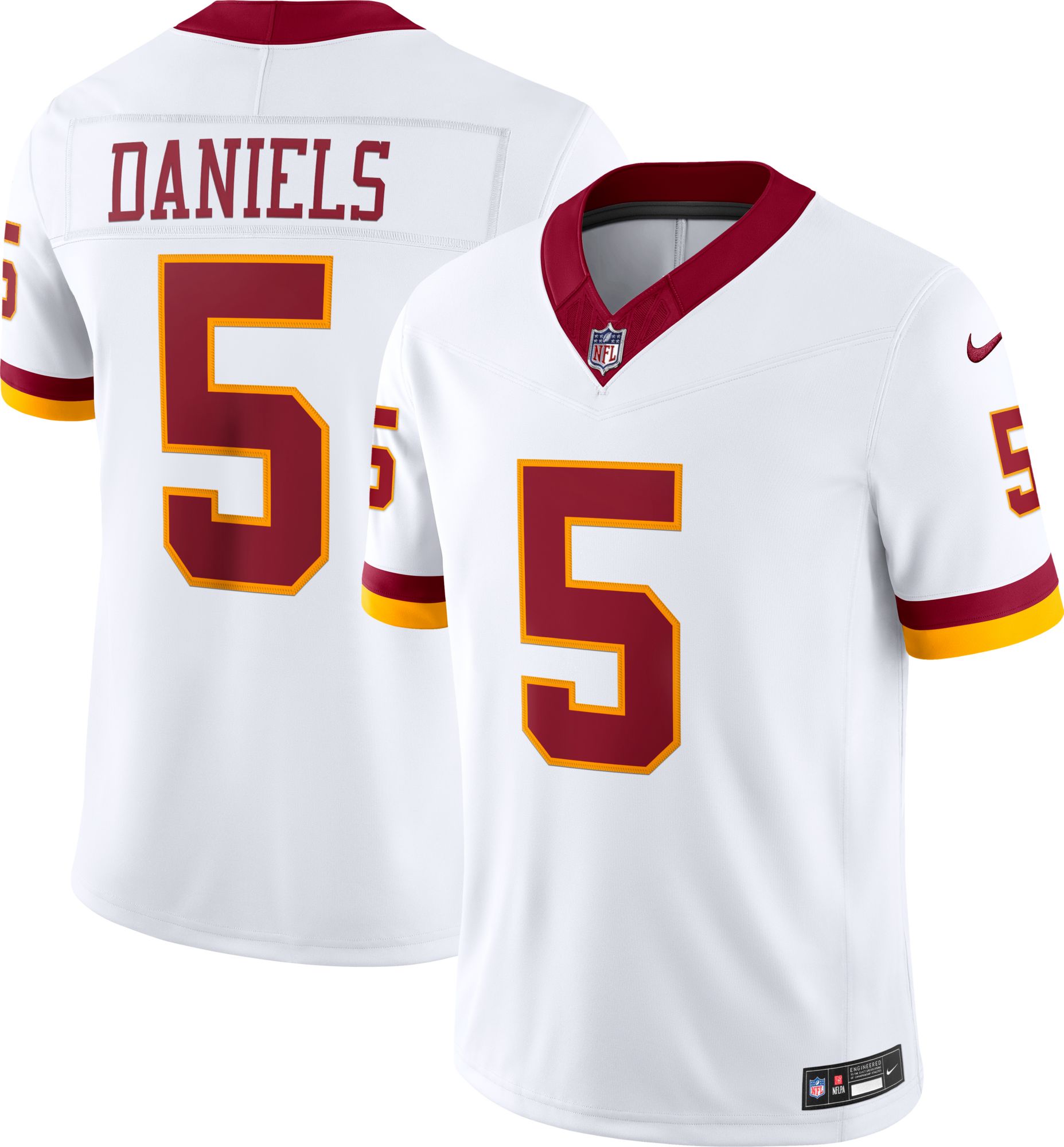 Nike Men's Washington Commanders Jayden Daniels #5 Road White Limited Jersey