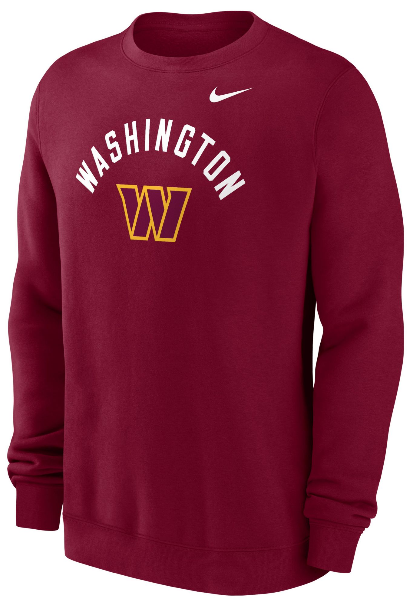 Nike Men's Washington Commanders Team Red Club Fleece Arch Crewneck Sweatshirt