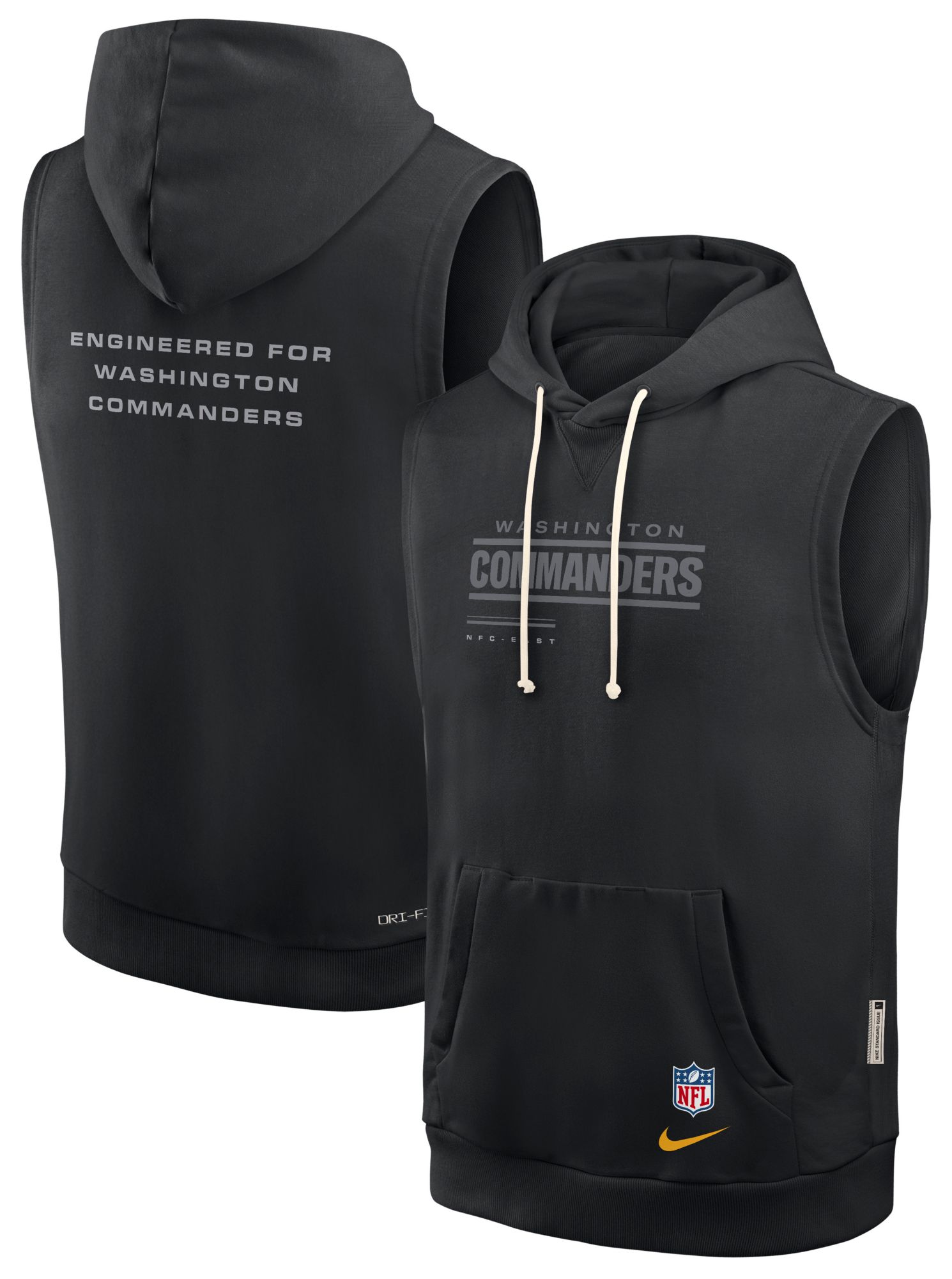 Nike Men's Washington Commanders Black Sideline Sleeveless Hoodie