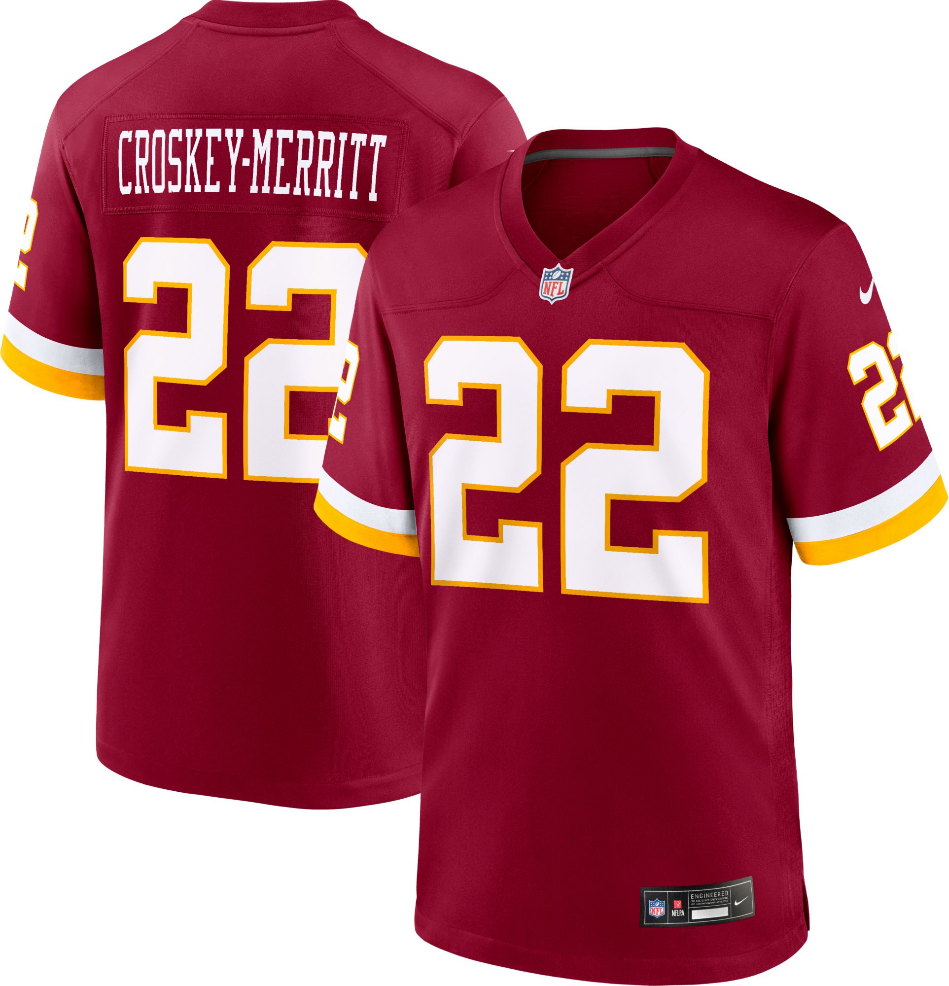 Nike Men's Washington Commanders Jacory Croskey-Merrit #22 Red Home Game Jersey