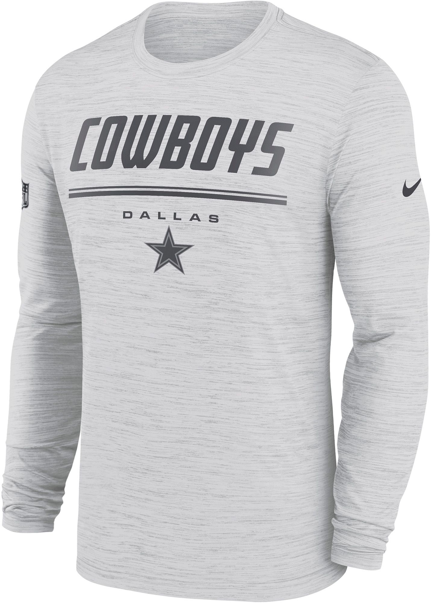 Nike Men's Dallas Cowboys White Sideline Velocity Long Sleeve Shirt