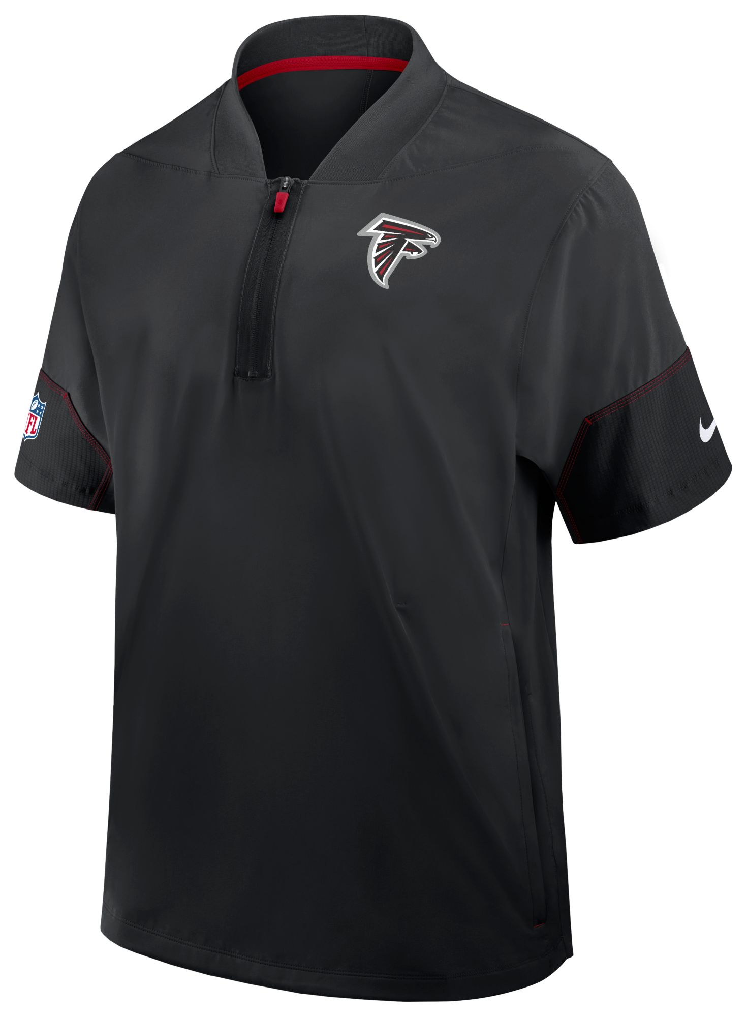 Nike Men's Atlanta Falcons Black Sideline Short Sleeve Coach's Jacket