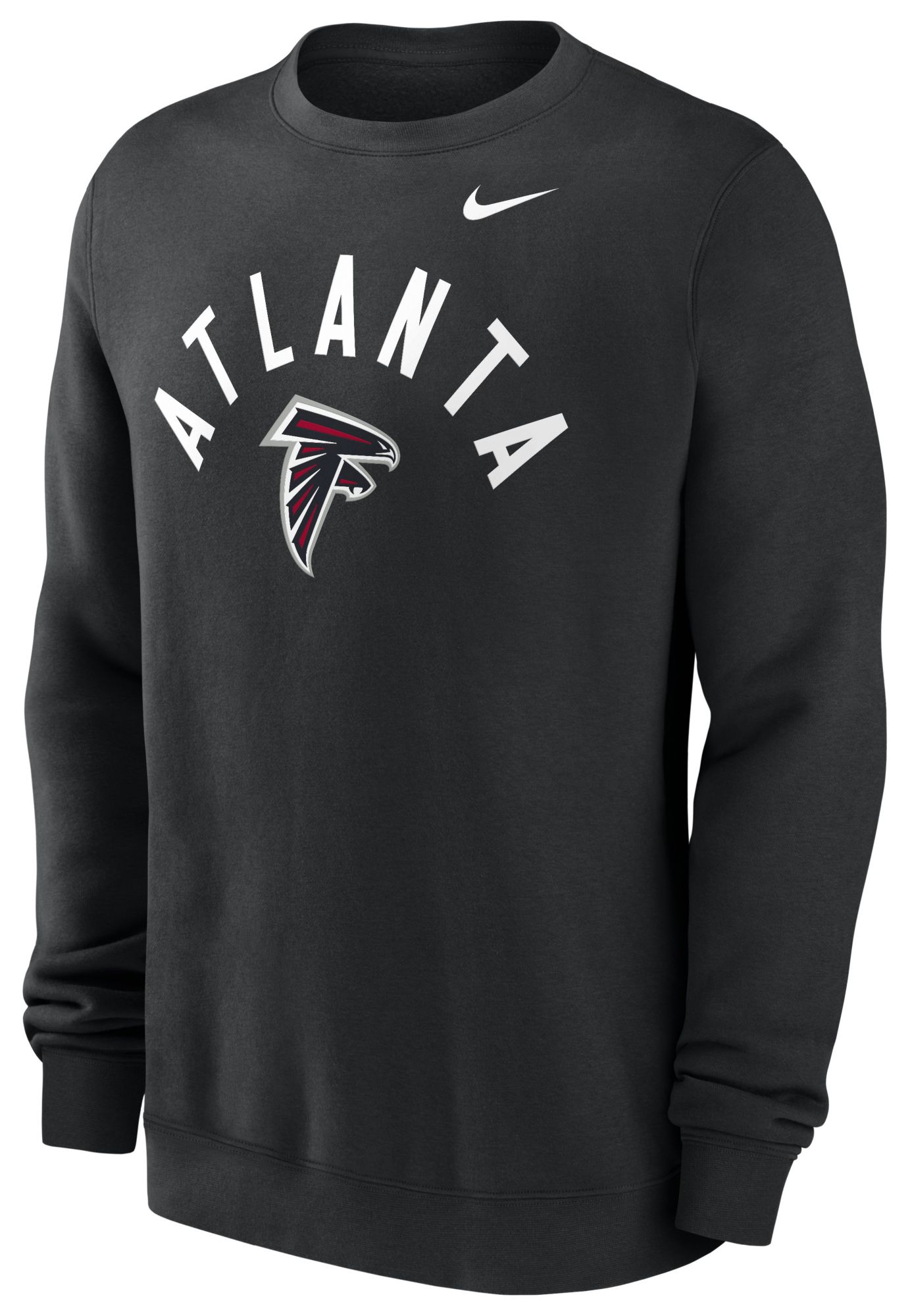 Nike Men's Atlanta Falcons Black Club Fleece Arch Crewneck Sweatshirt
