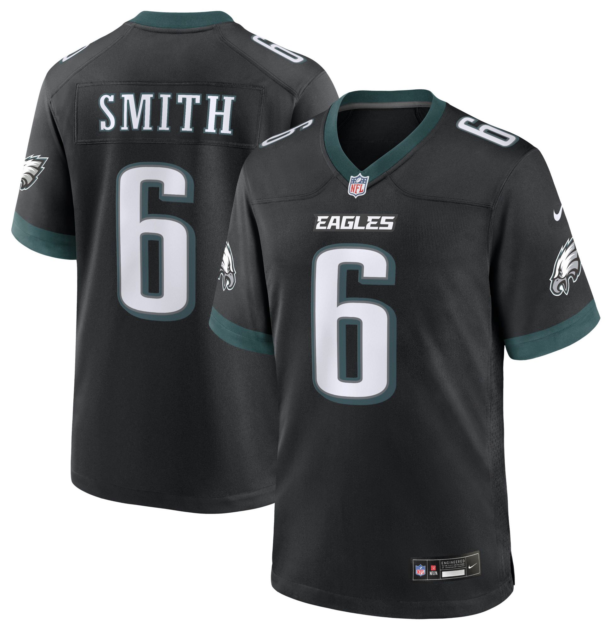 Nike Men's Philadelphia Eagles Devonta Smith #6 Black Alternate Game Jersey