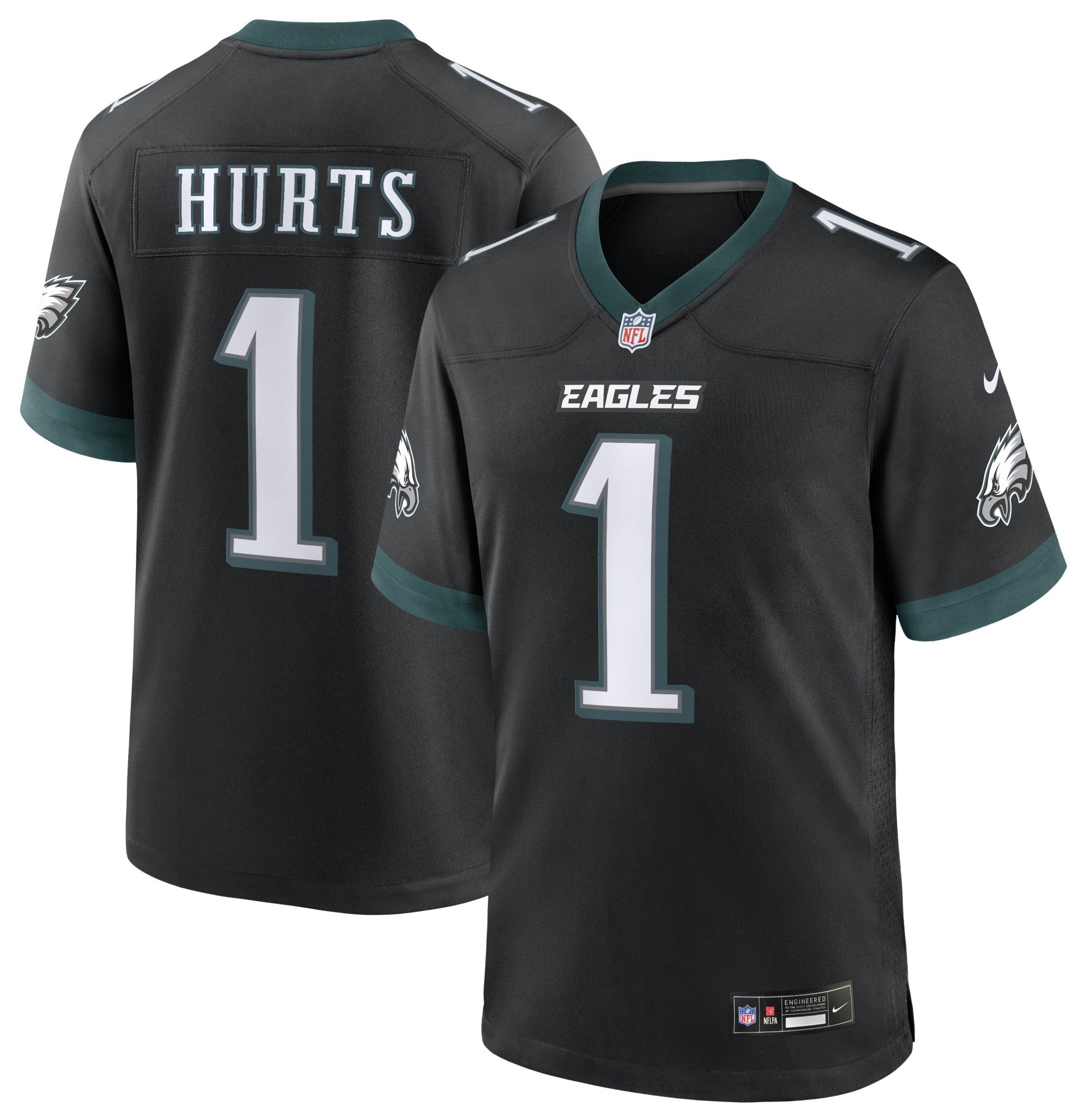 Nike Men's Philadelphia Eagles Jalen Hurts #1 Black Alternate Game Jersey