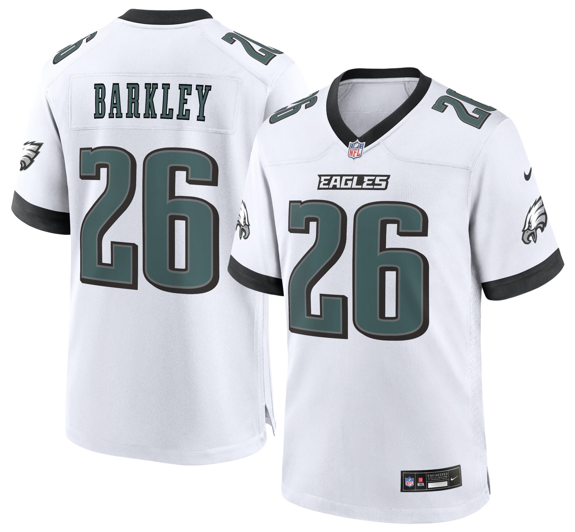 Nike Men's Philadelphia Eagles Saquon Barkley #26 White Road Game Jersey