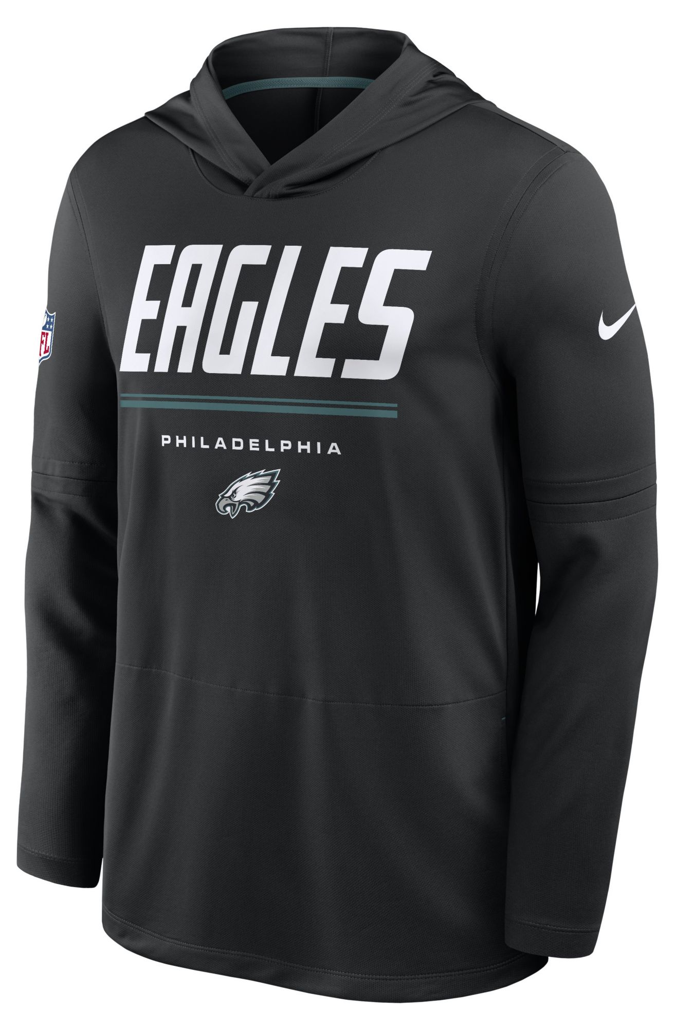 Nike Men's Philadelphia Eagles Black Long Sleeve Hooded Top