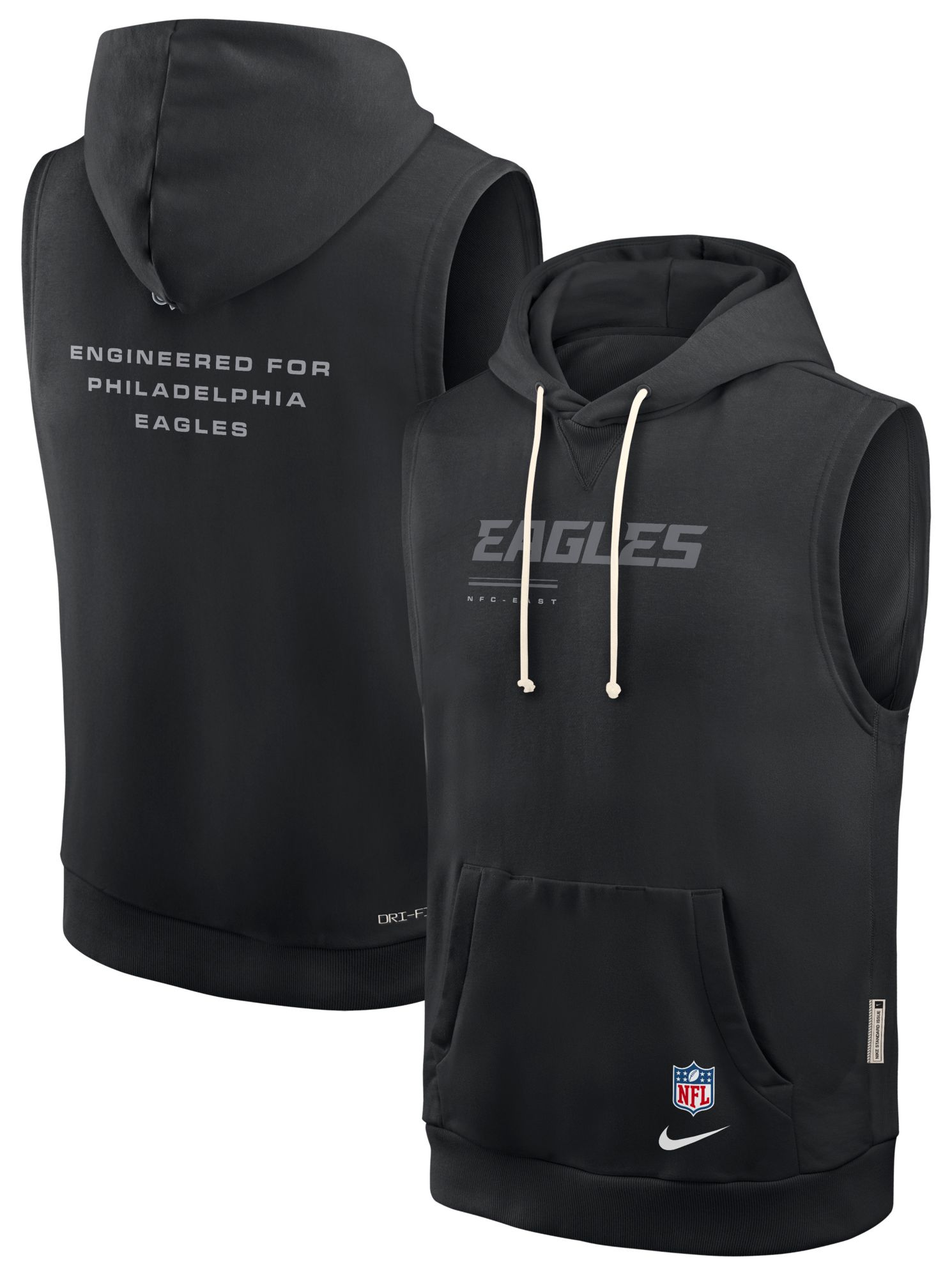 Nike Men's Philadelphia Eagles Black Sideline Sleeveless Hoodie
