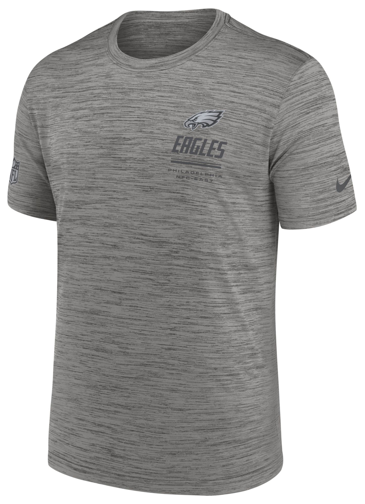 Nike Men's Philadelphia Eagles Dark Grey Heather Sideline Legend Velocity T-Shirt