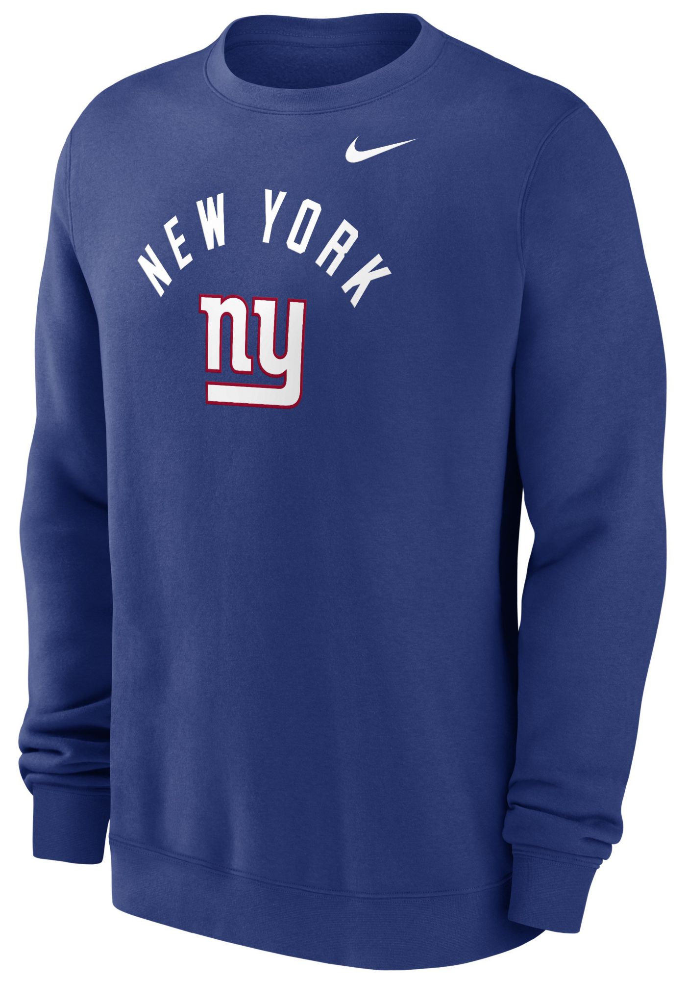 Nike Men's New York Giants Rush Blue Club Fleece Arch Crewneck Sweatshirt