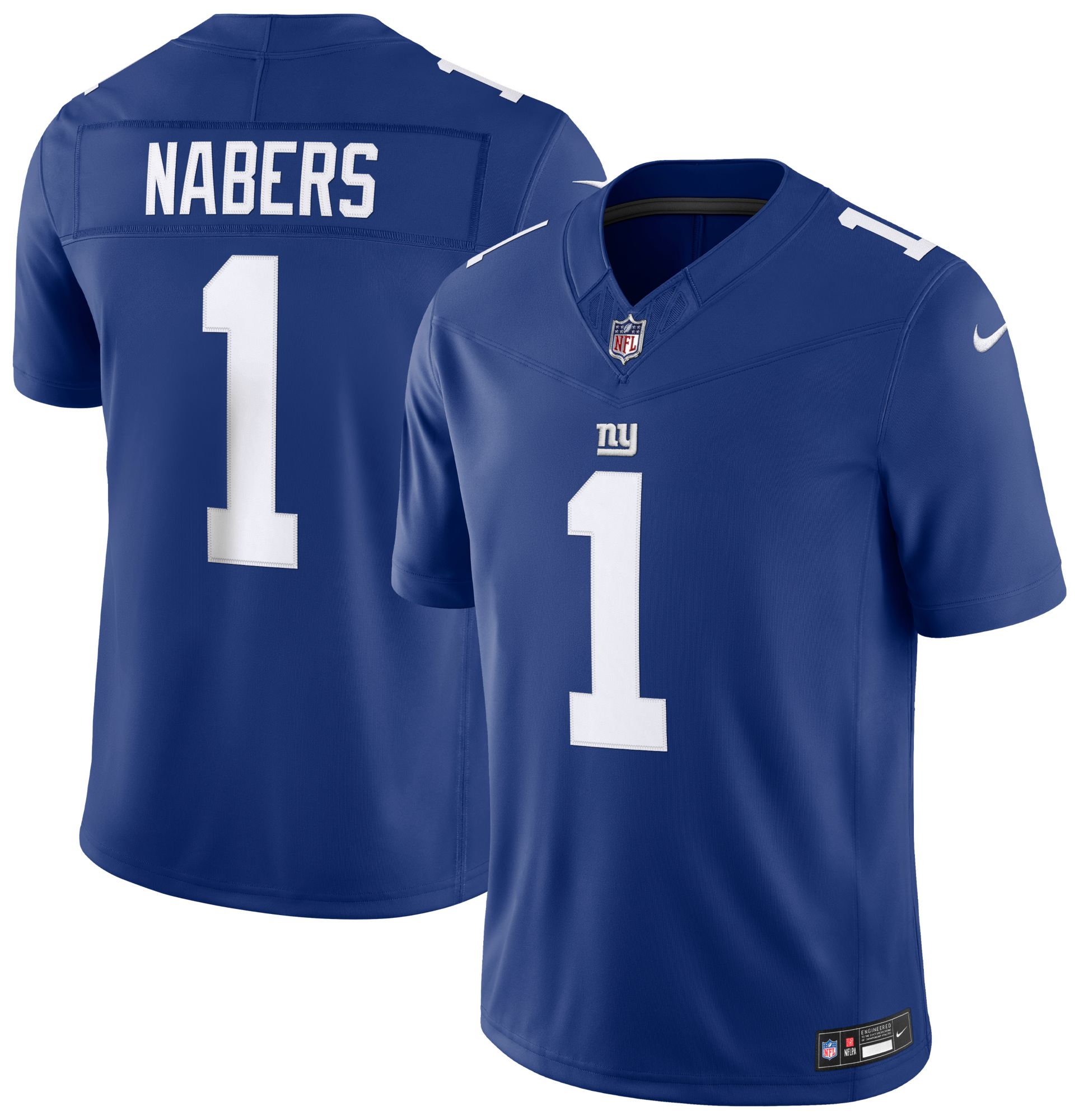 Nike Men's New York Giants Blue Malik Nabers #1 Limited Jersey