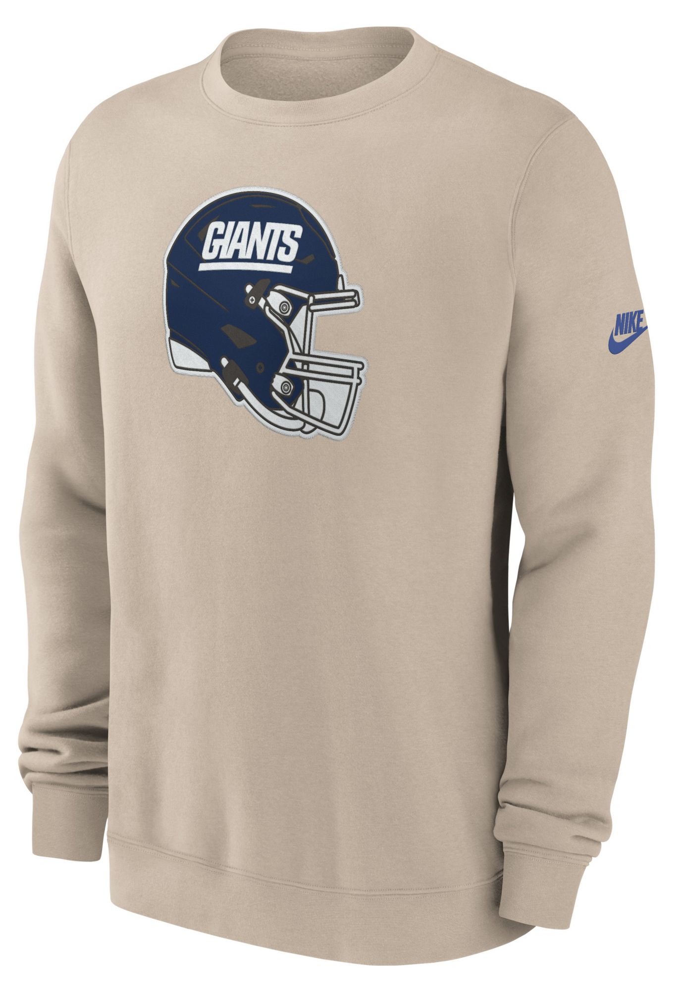 Nike Men's New York Giants Desert Sand Club Fleece Rewind Crewneck Sweatshirt
