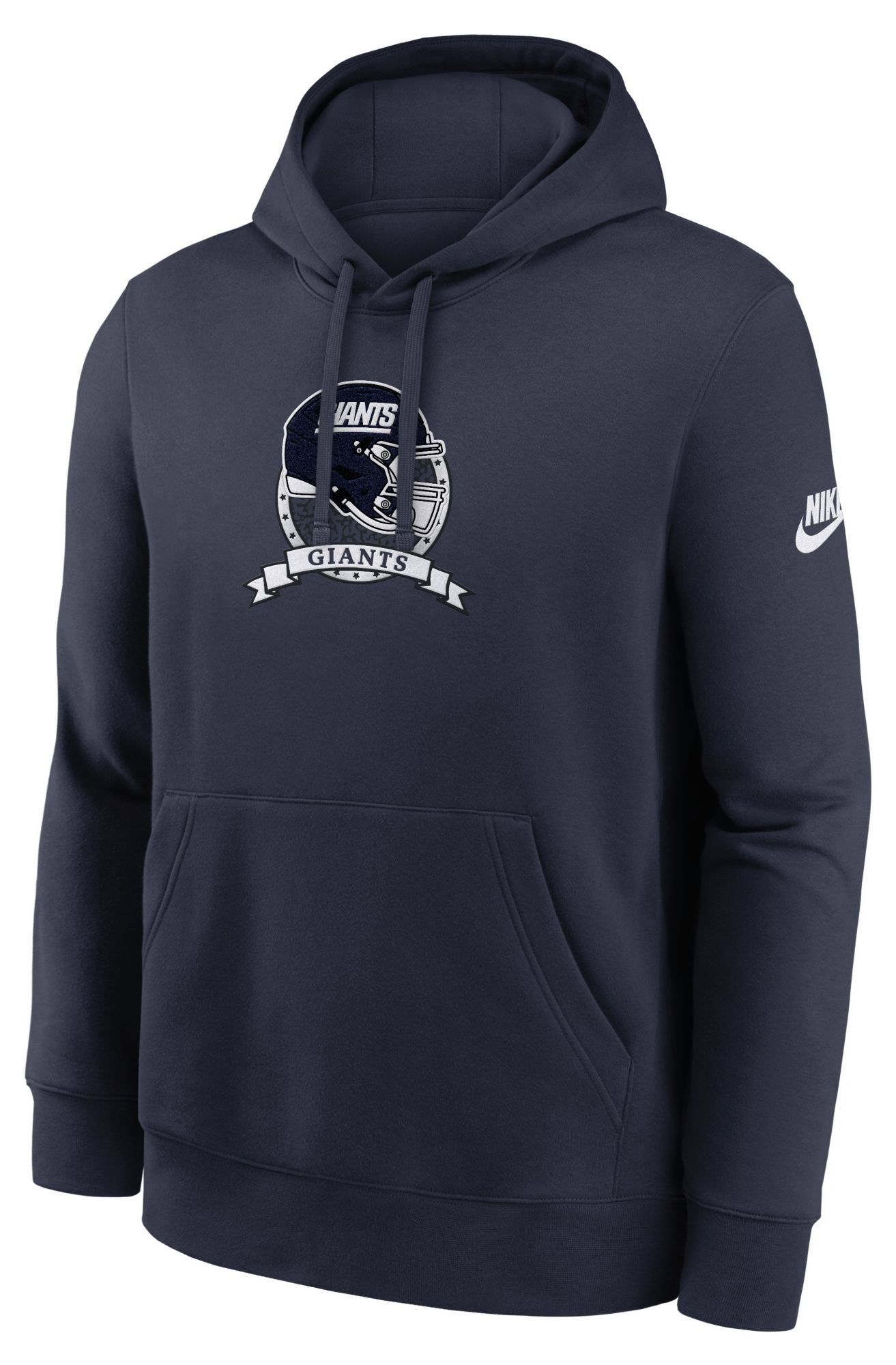 Nike Men's New York Giants College Navy Club Fleece Rewind Hoodie