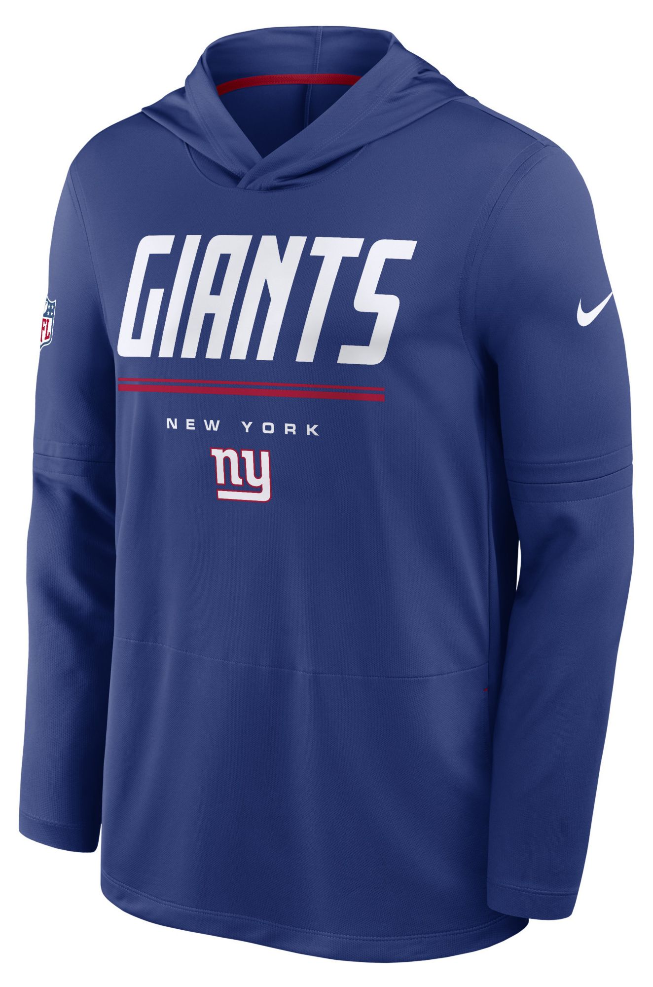 Nike Men's New York Giants Blue Long Sleeve Hooded Top