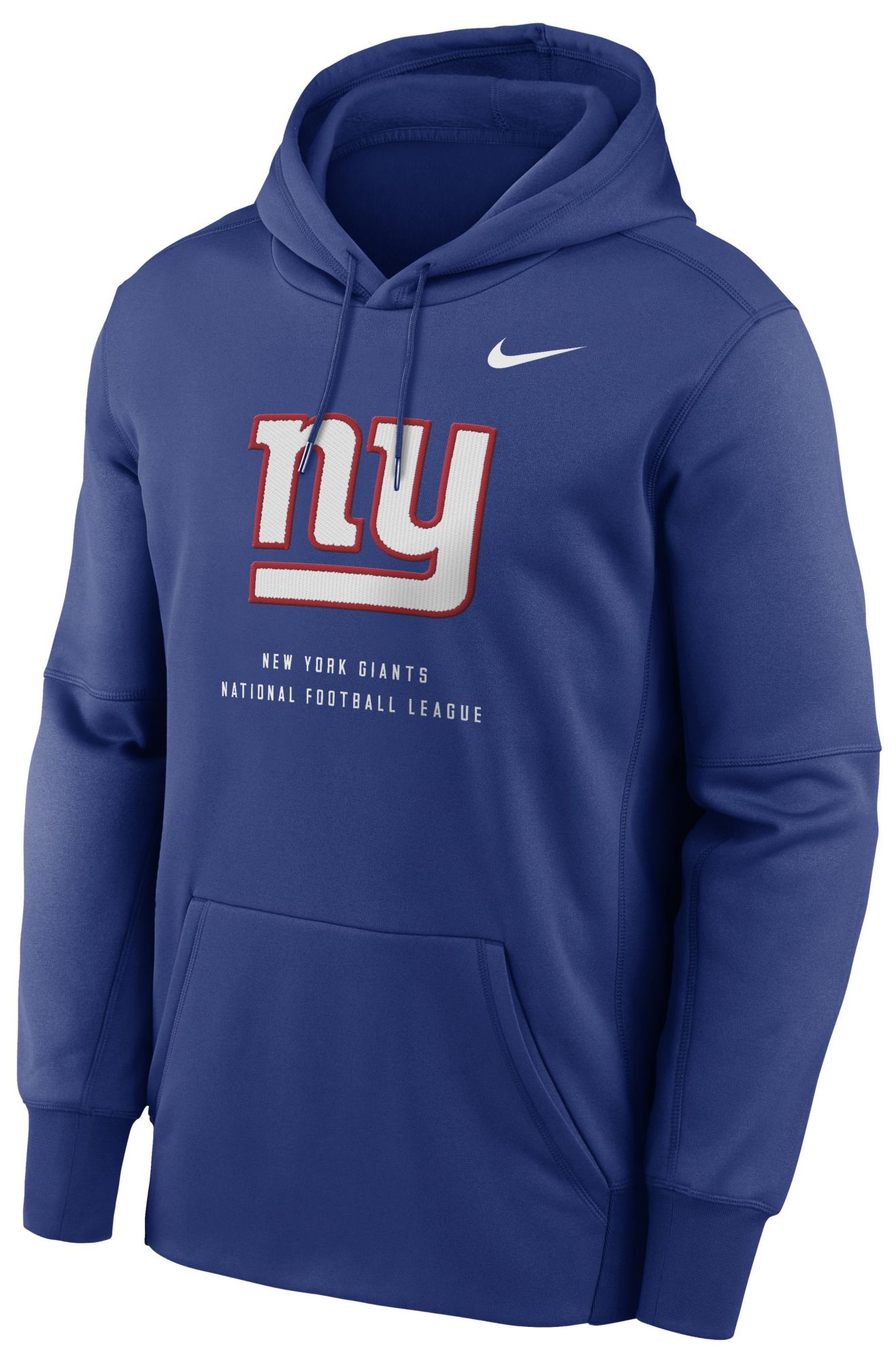 Nike Men's New York Giants Rush Blue Therma Fleece Hoodie