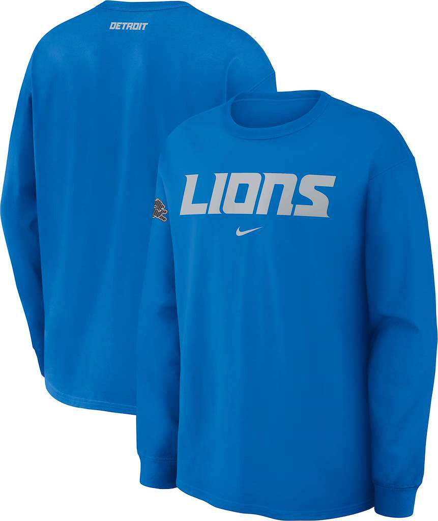 Nike Men's Detroit Lions NFL Rivalries Max90 Long Sleeve Shirt
