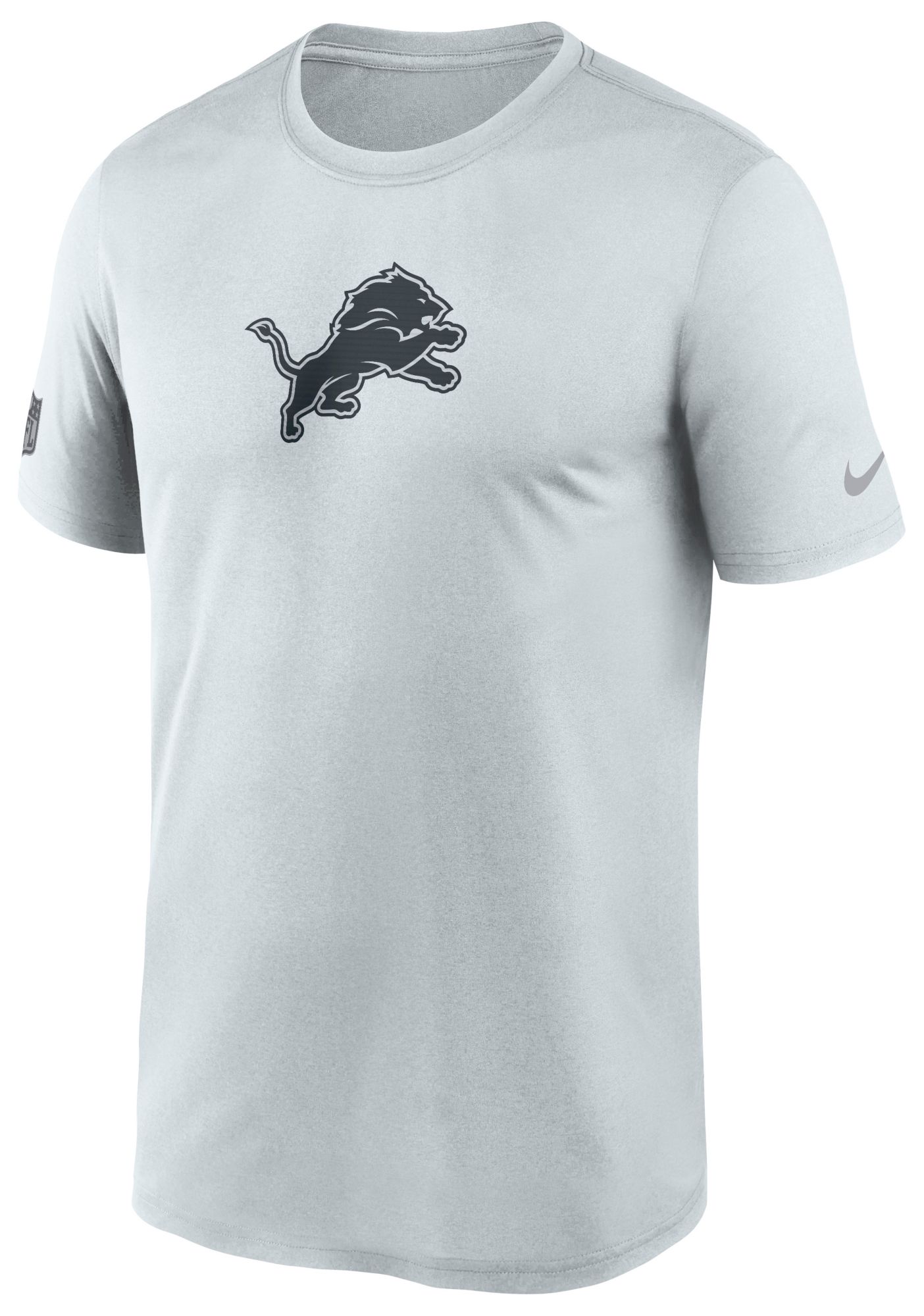Nike Men's Detroit Lions Pure Platinum Sideline Legend Velocity T-Shirt
