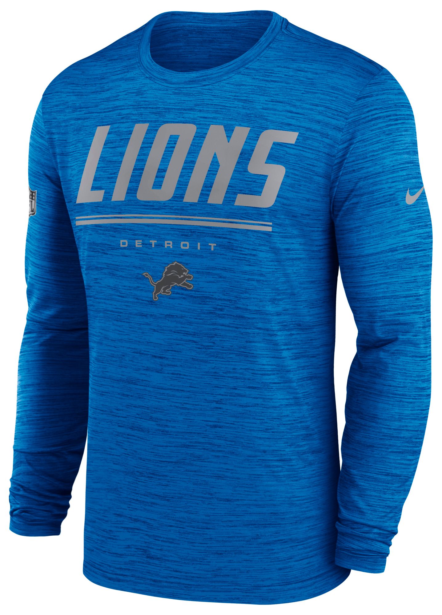 Nike Men's Detroit Lions Blue Spark Velocity Long Sleeve Shirt