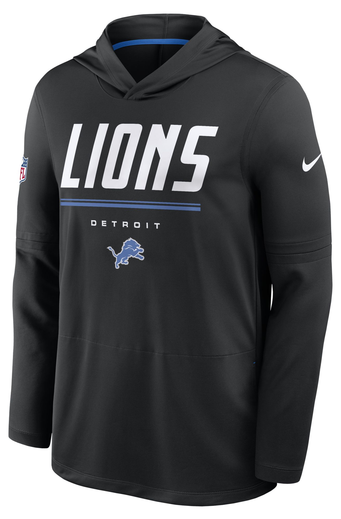 Nike Men's Detroit Lions Black Long Sleeve Hooded Top