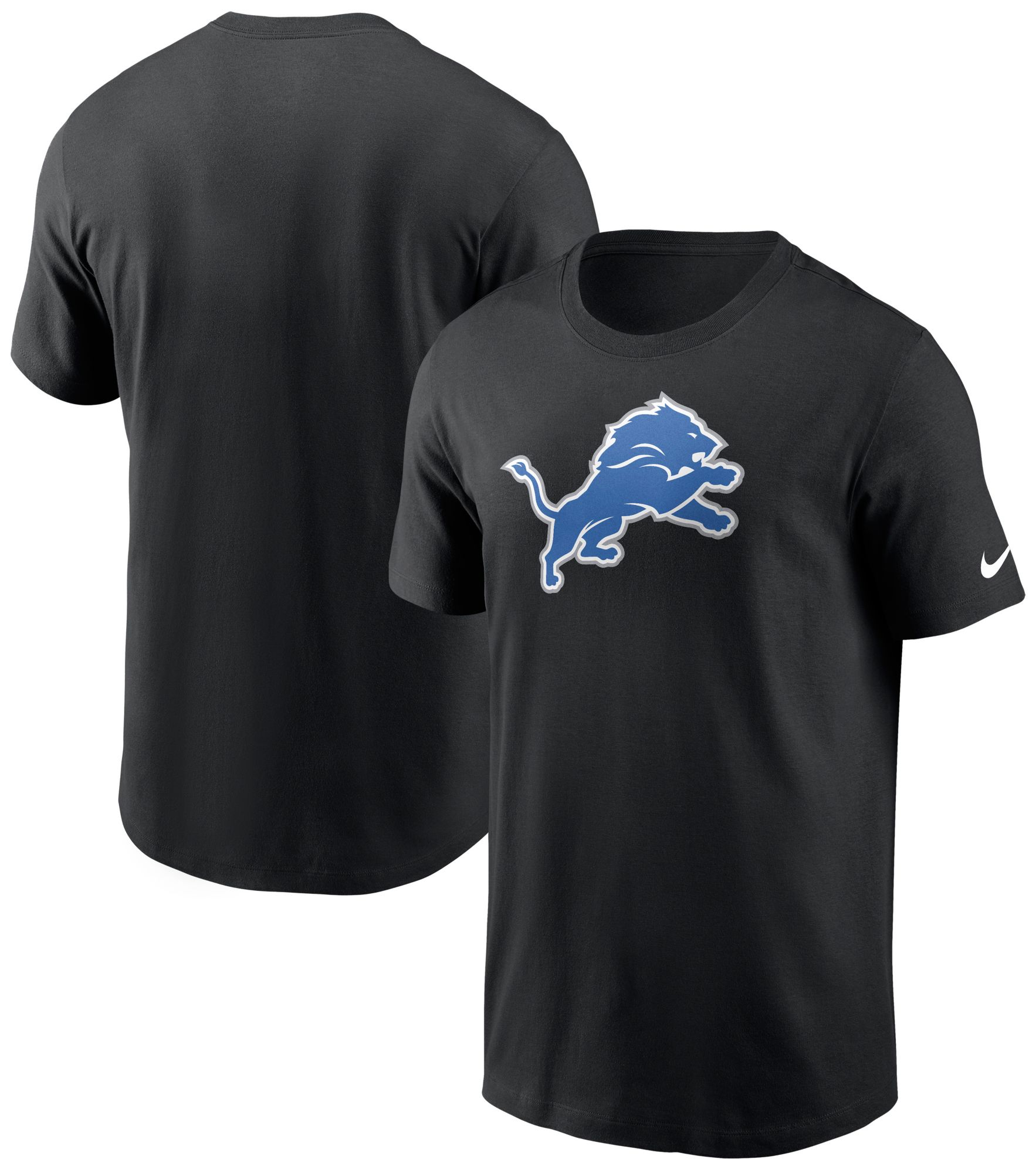 Nike Men's Detroit Lions Black Logo Essential T-Shirt