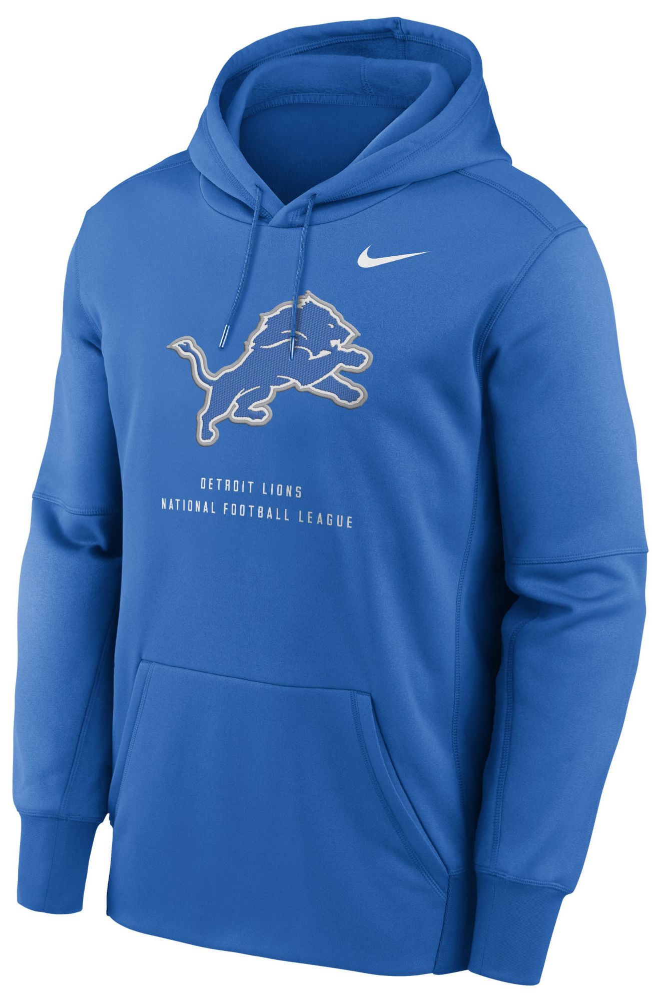Nike Men's Detroit Lions Blue Spark Therma Fleece Hoodie