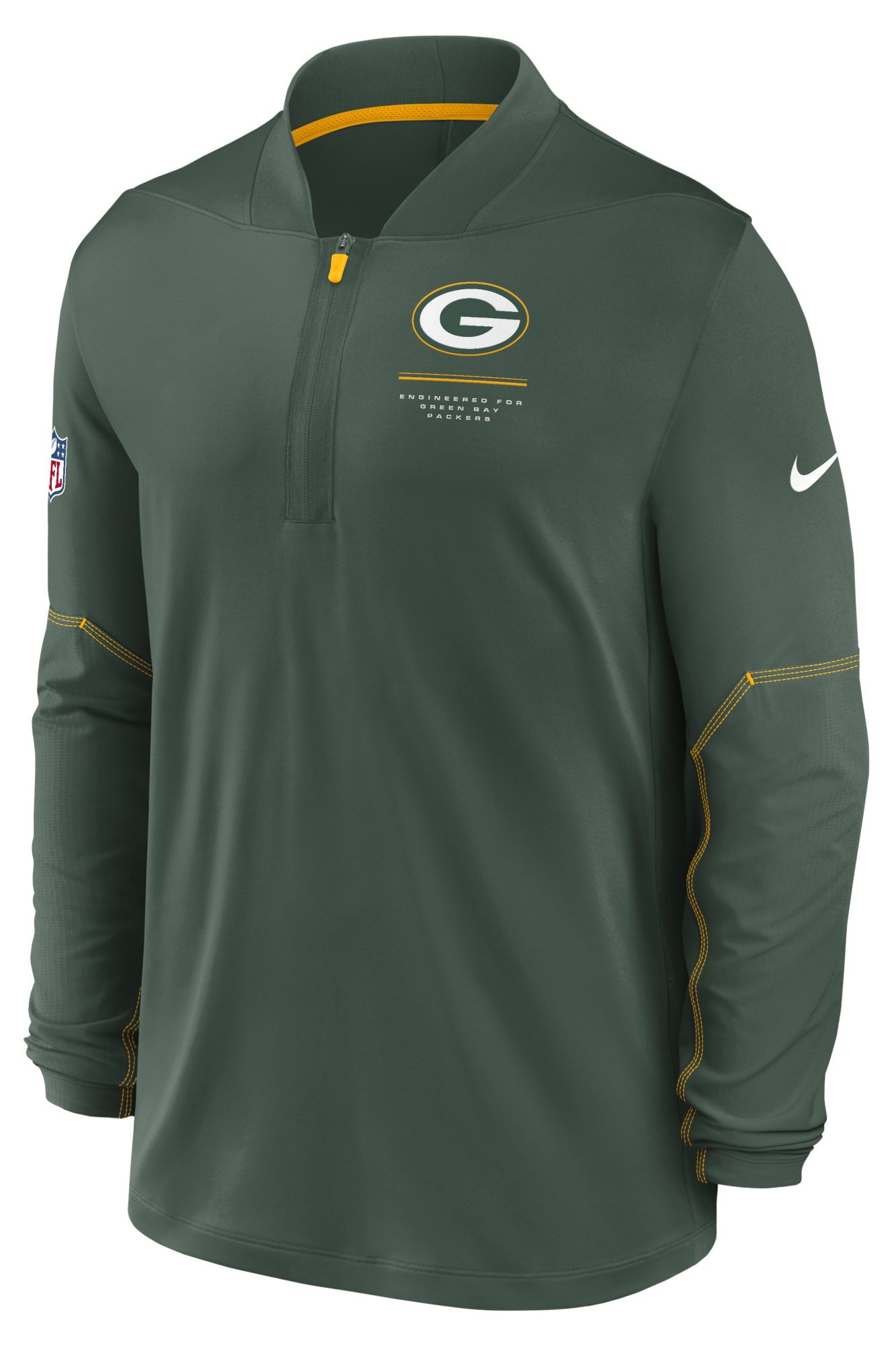 Nike Men's Green Bay Packers Green Midweight 1/2 Zip