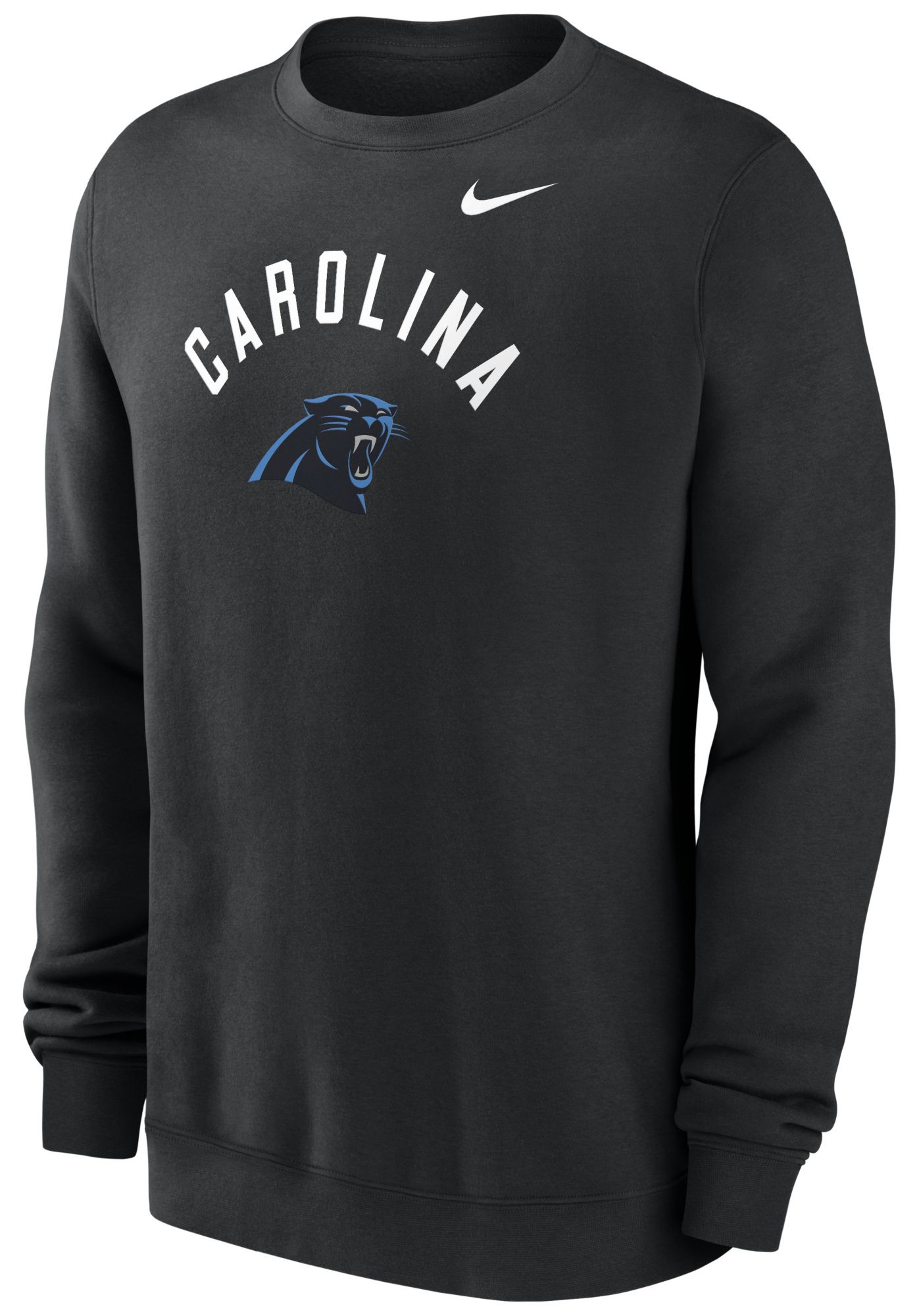Nike Men's Carolina Panthers Black Club Fleece Arch Crewneck Sweatshirt