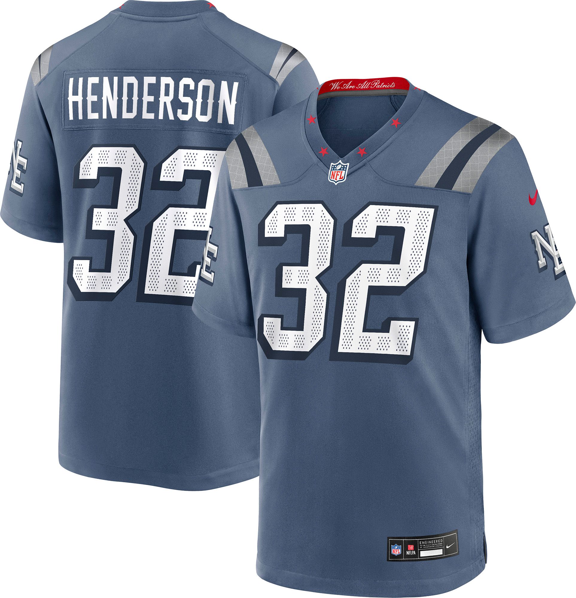 Nike Men's New England Patriots TreyVeyon Henderson #32 NFL Rivalries Game Jersey
