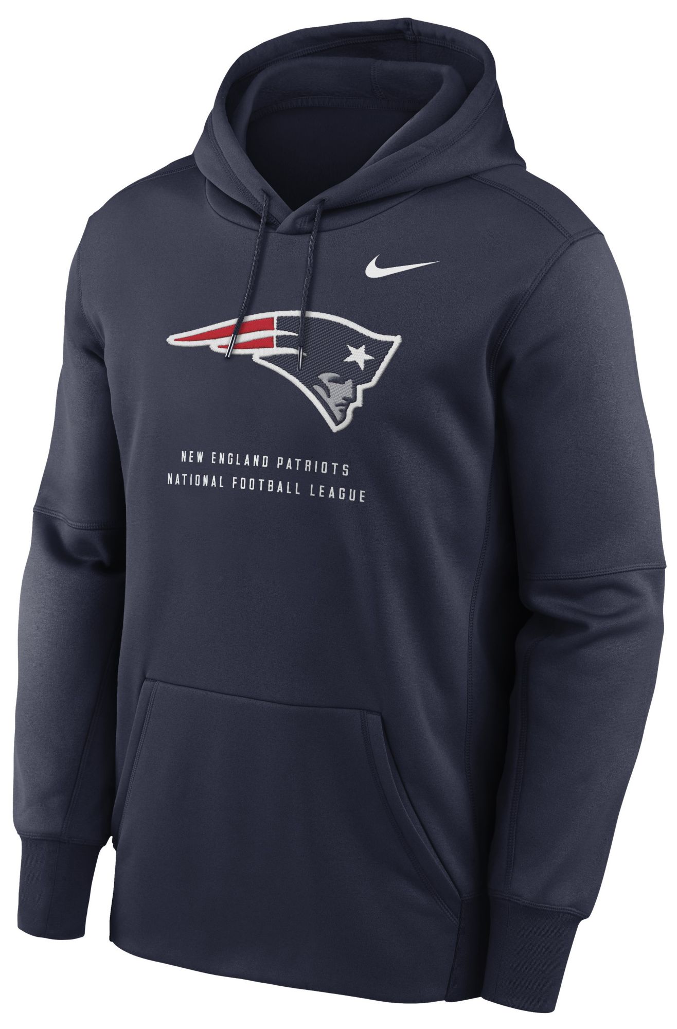 Nike Men's New England Patriots College Navy Therma Fleece Hoodie