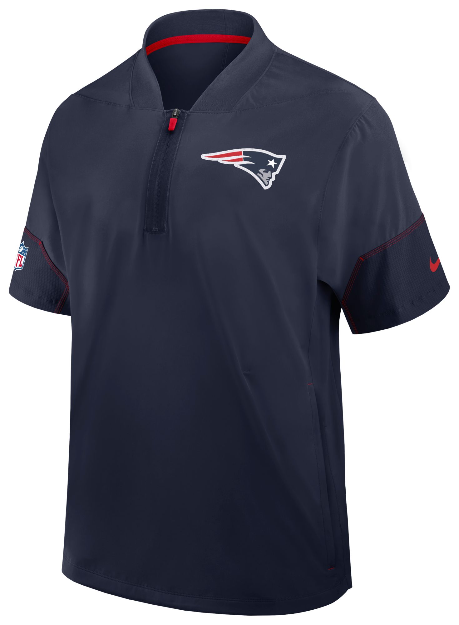 Nike Men's New England Patriots Navy Sideline Short Sleeve Coach's Jacket