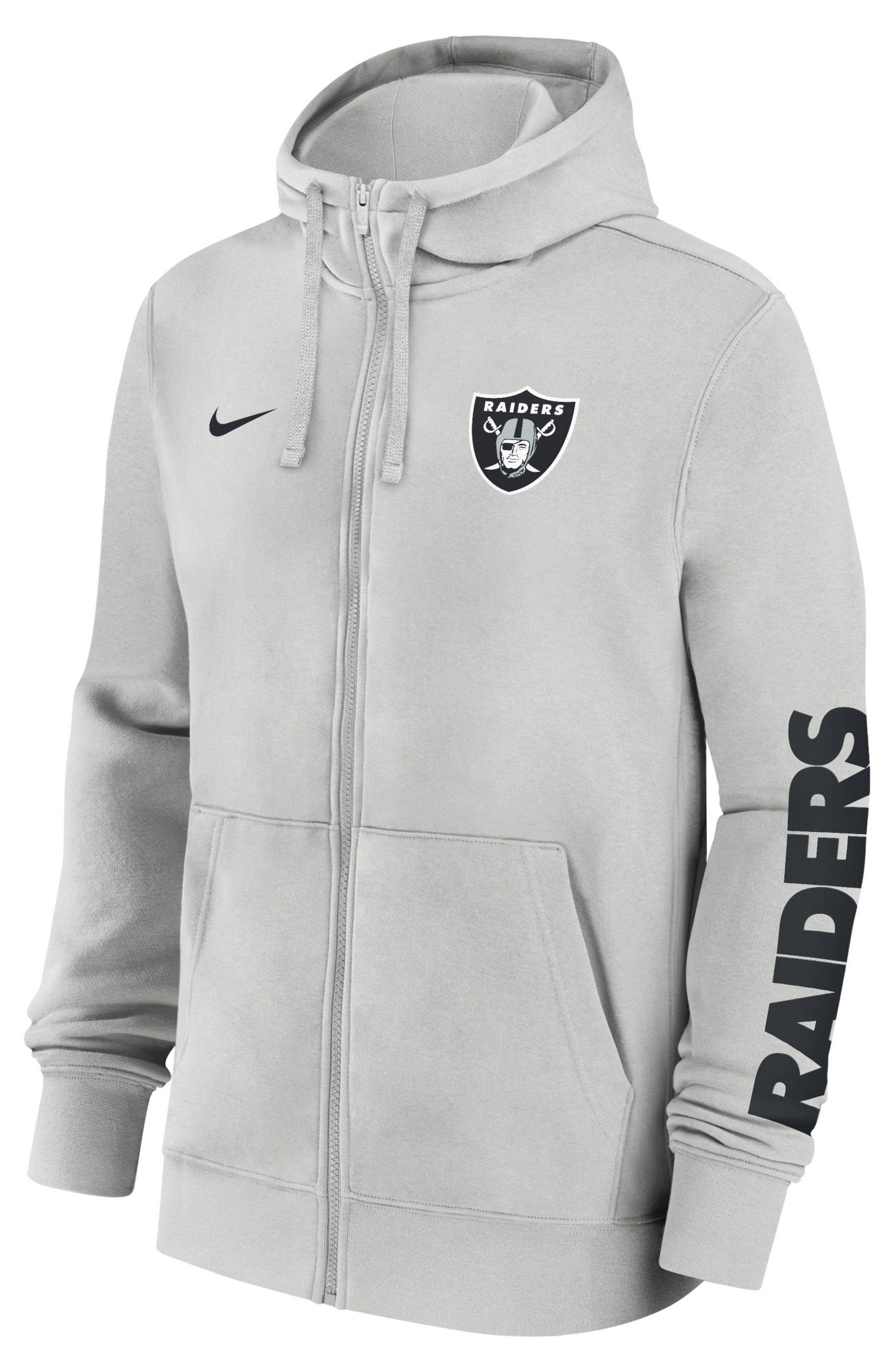 Nike Men's Las Vegas Raiders Photon Dust Club Fleece Full Zip Hoodie